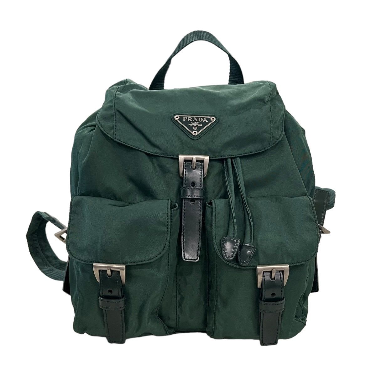 image of Prada Vela Nylon Mini Backpack in Green, Women's