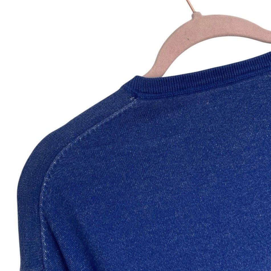 Cremieux Cremieux Classics Mens Blue V-Neck Elbow Patch Sweater Size US XL / EU 56 / 4 - 5 Thumbnail