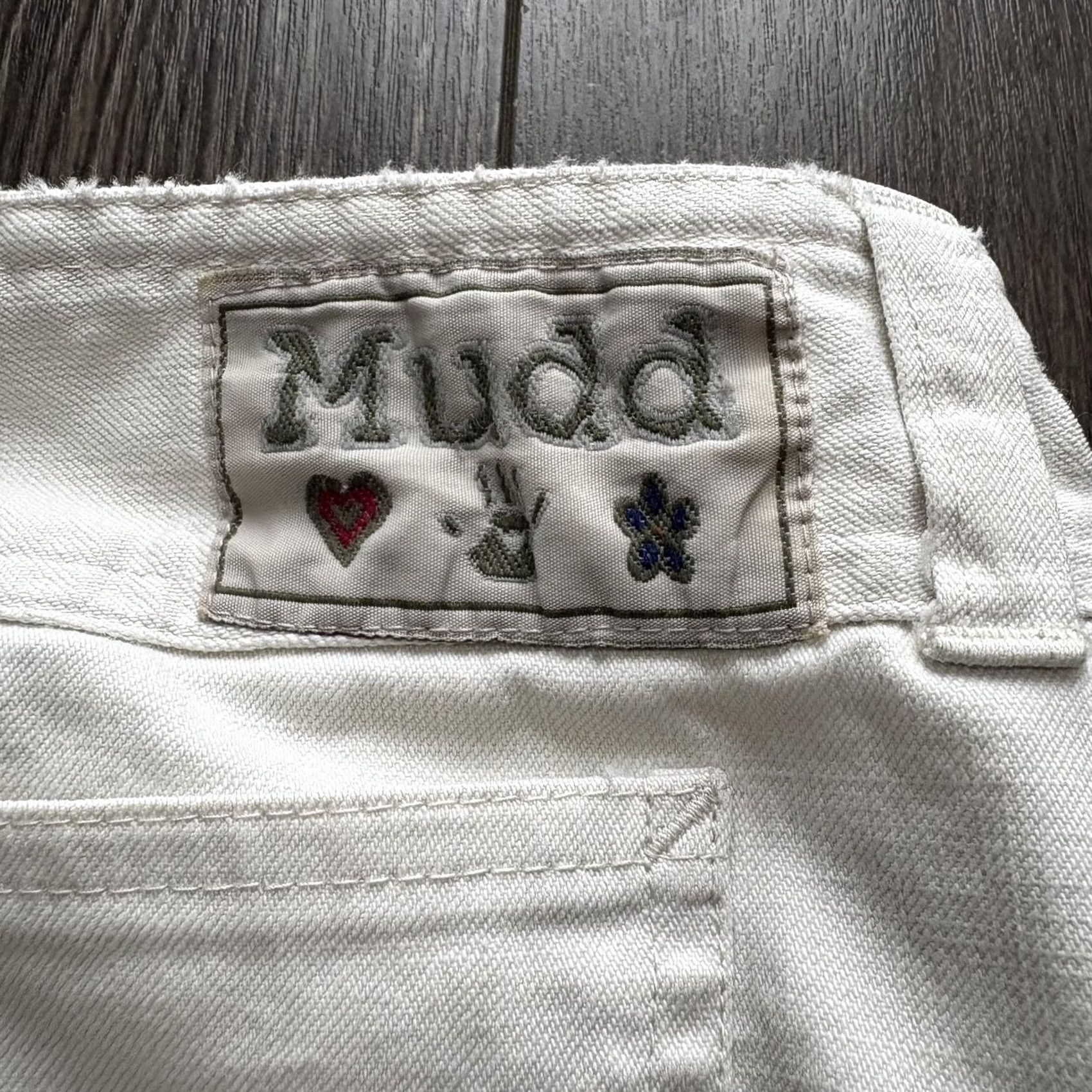Denime Mudd Jeans Juniors 9 White Y2K Low Rise Bootcut Flare Stretch Denim Size 24" / US 00 / IT 34 - 3 Thumbnail
