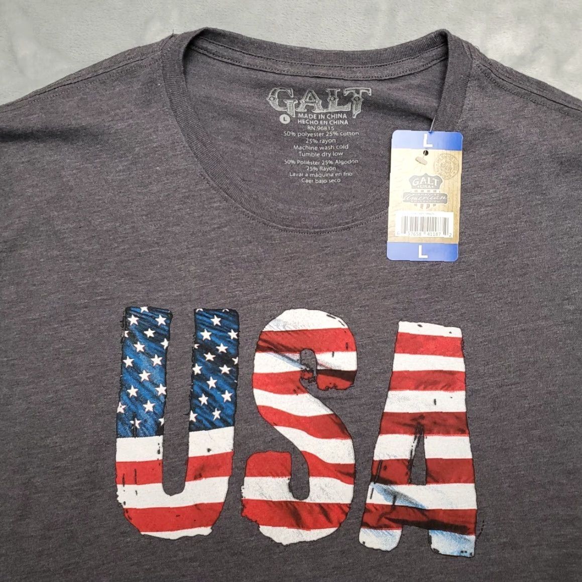 Vintage VINTAGE Galt Shirt Mens Large Gray Performance Blend UAS Patriotic American Fishing NWT Size US L / EU 52-54 / 3 - 2 Thumbnail