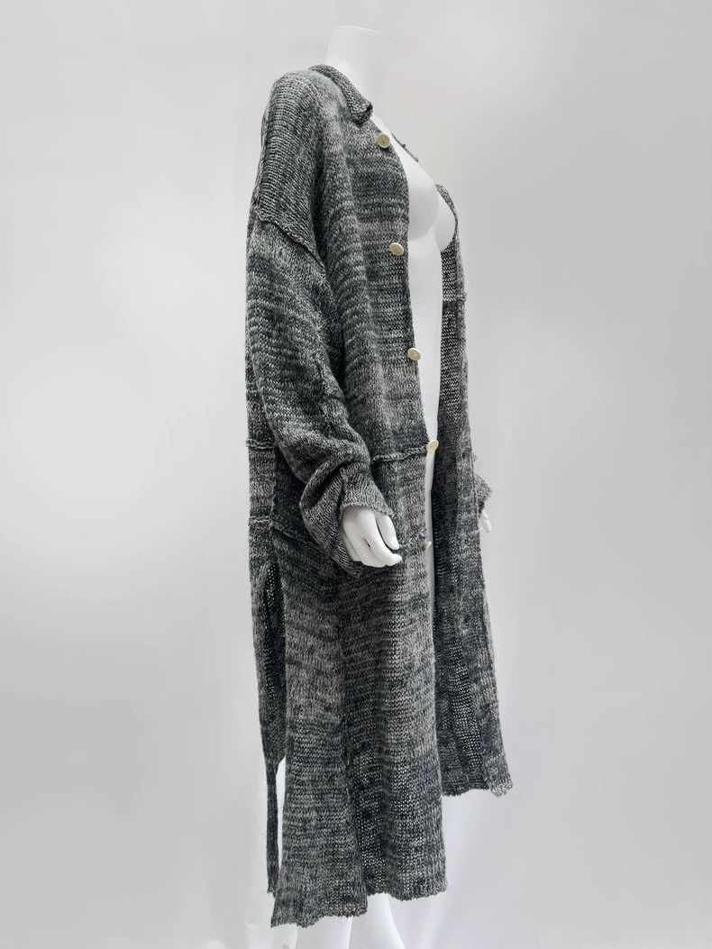 Yohji Yamamoto Yohji yamamoto 1993ss grey-green long knit sweater Size ONE SIZE - 4 Thumbnail