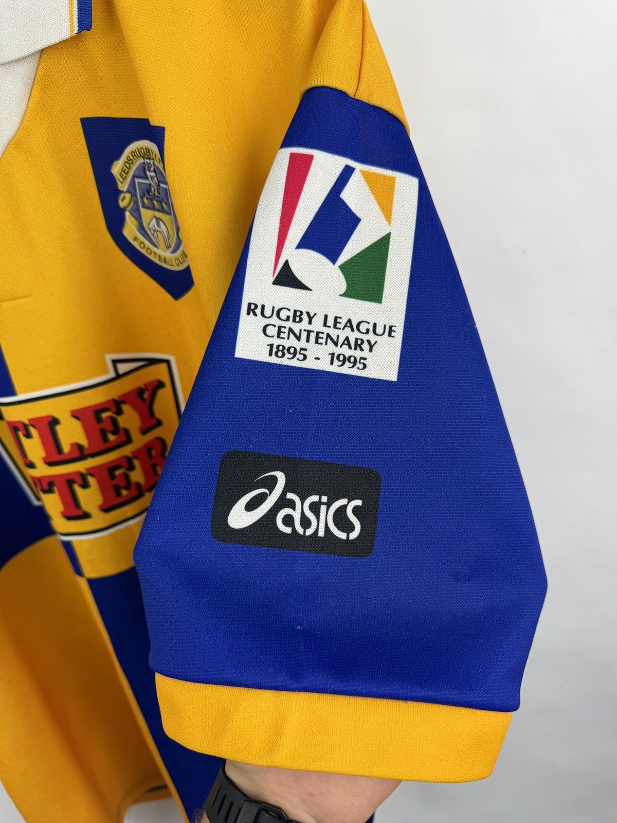 Asics 🇬🇧 Vintage 1995 Asics Leeds Rugby League T-Shirt Rare Retro Size US L / EU 52-54 / 3 - 6 Thumbnail