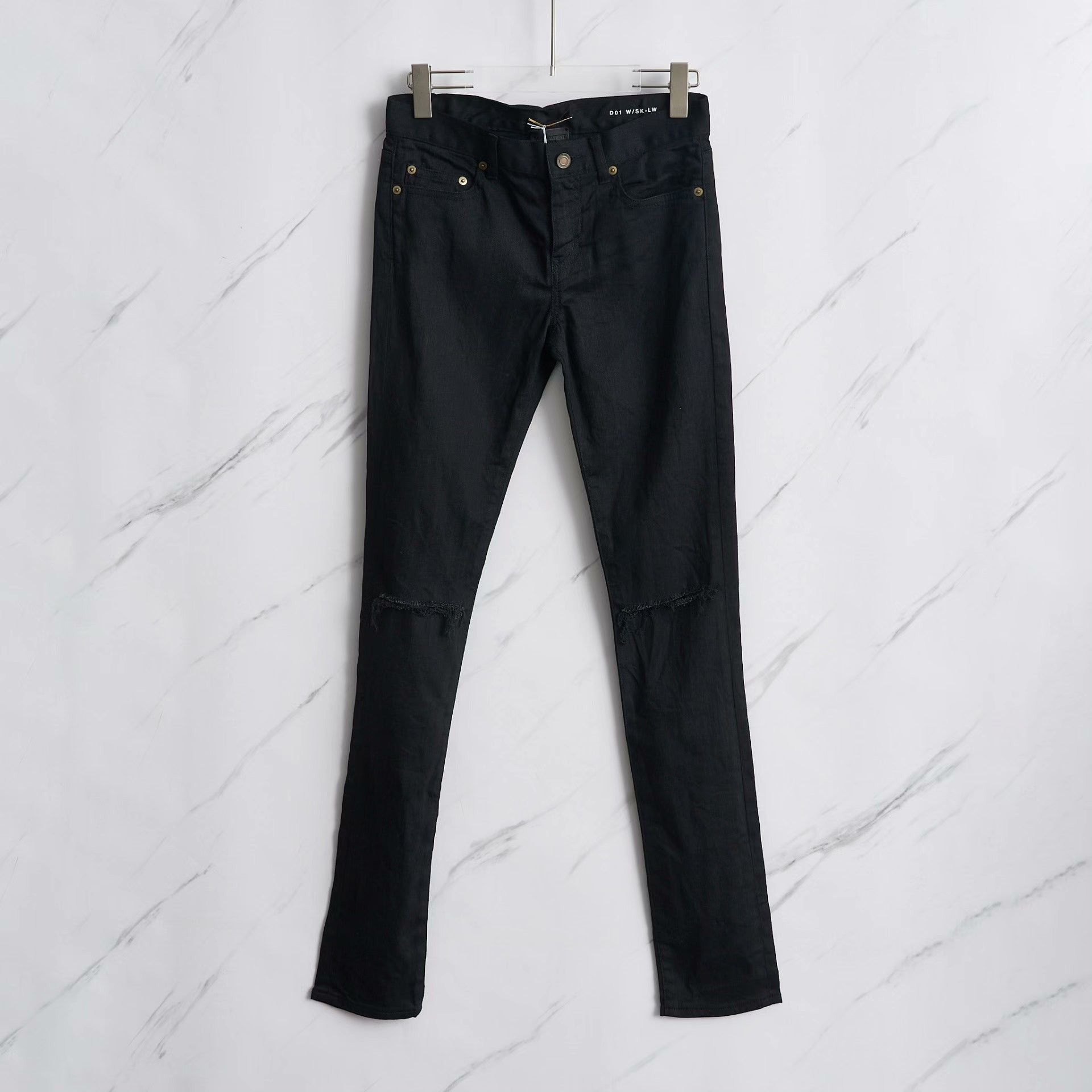 Saint Laurent Paris Saint Laurent Women's Distressed Washed Jeans Size 26" / US 2 / IT 38 - 1 Thumbnail