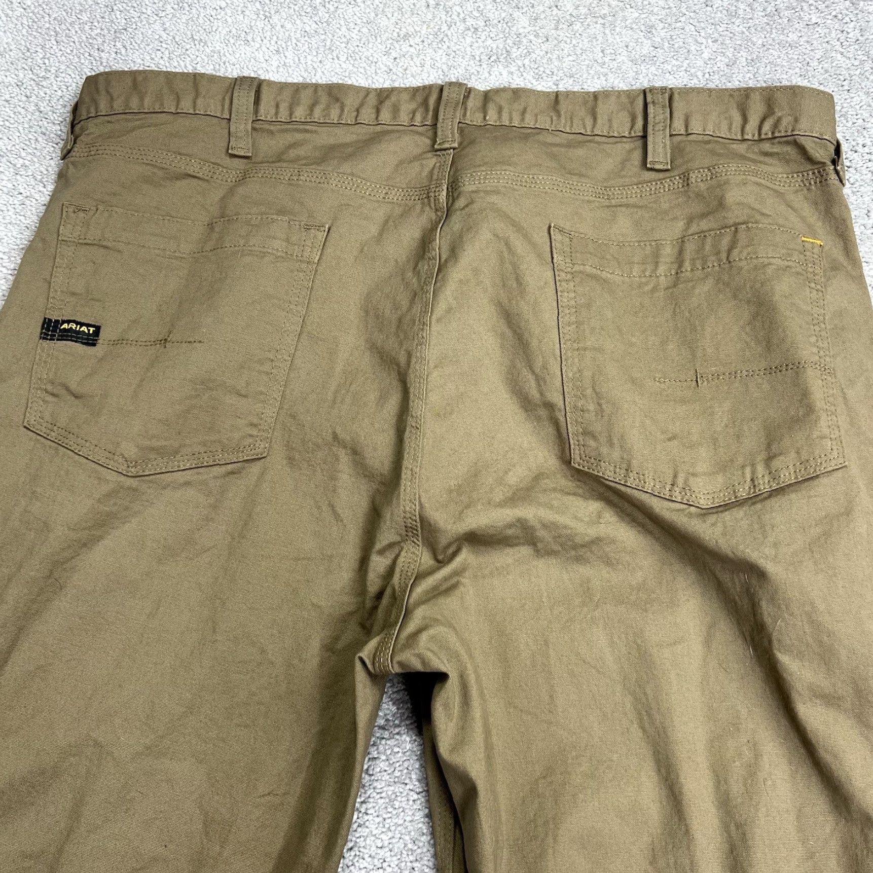 Ariat Ariat Pants Mens 42x32 Rebar M4 Durastr Relaxed Straight Field Khaki Canvas Work Stretch Size US 42 / EU 58 - 7 Thumbnail
