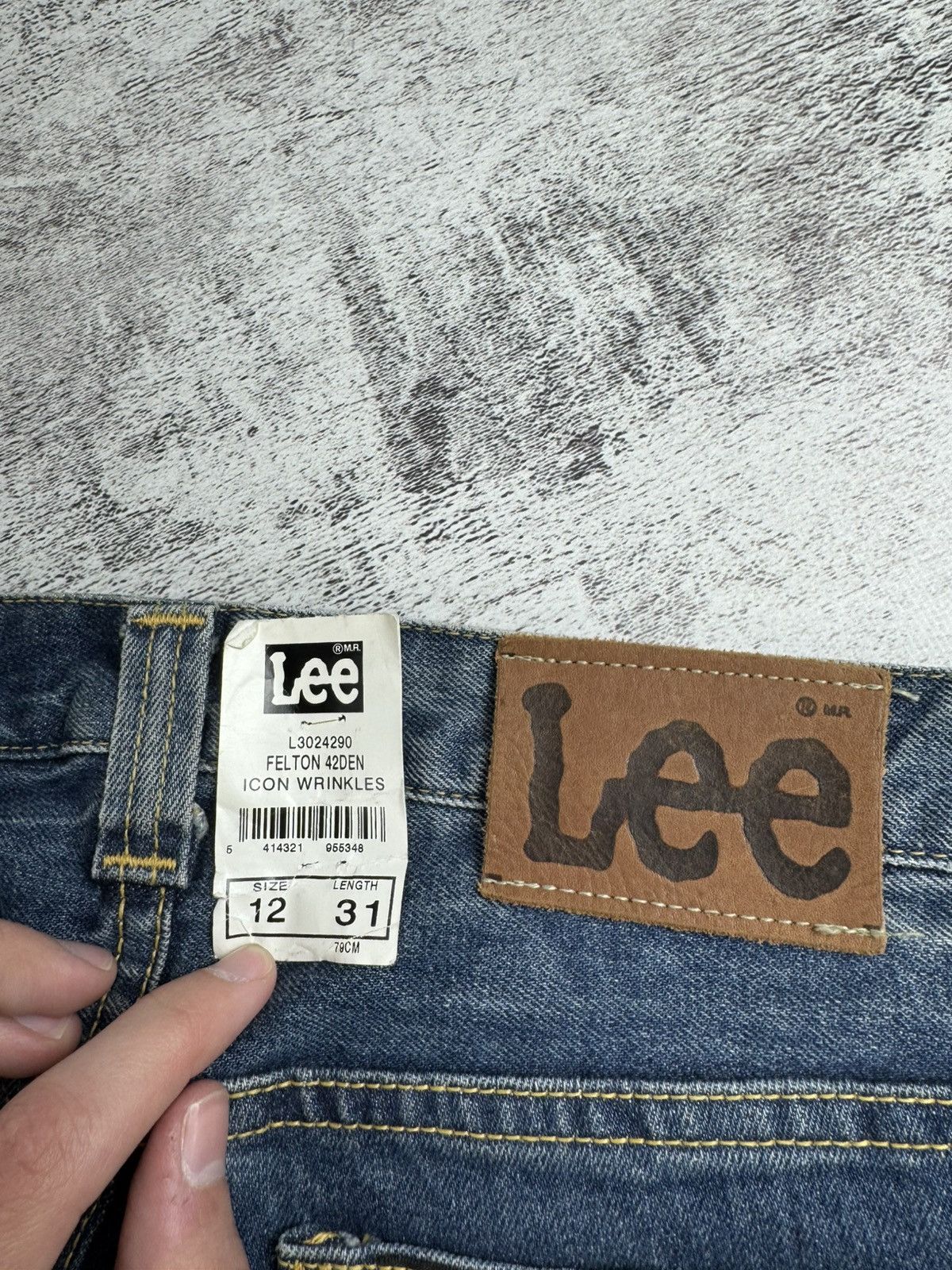 Lee Lee Felton Icon Wrinkles NEW Flare Washed Y2K Faded 12 Size Denim Jeans Trousers Size 32" / US 10 / IT 46 - 11 Thumbnail