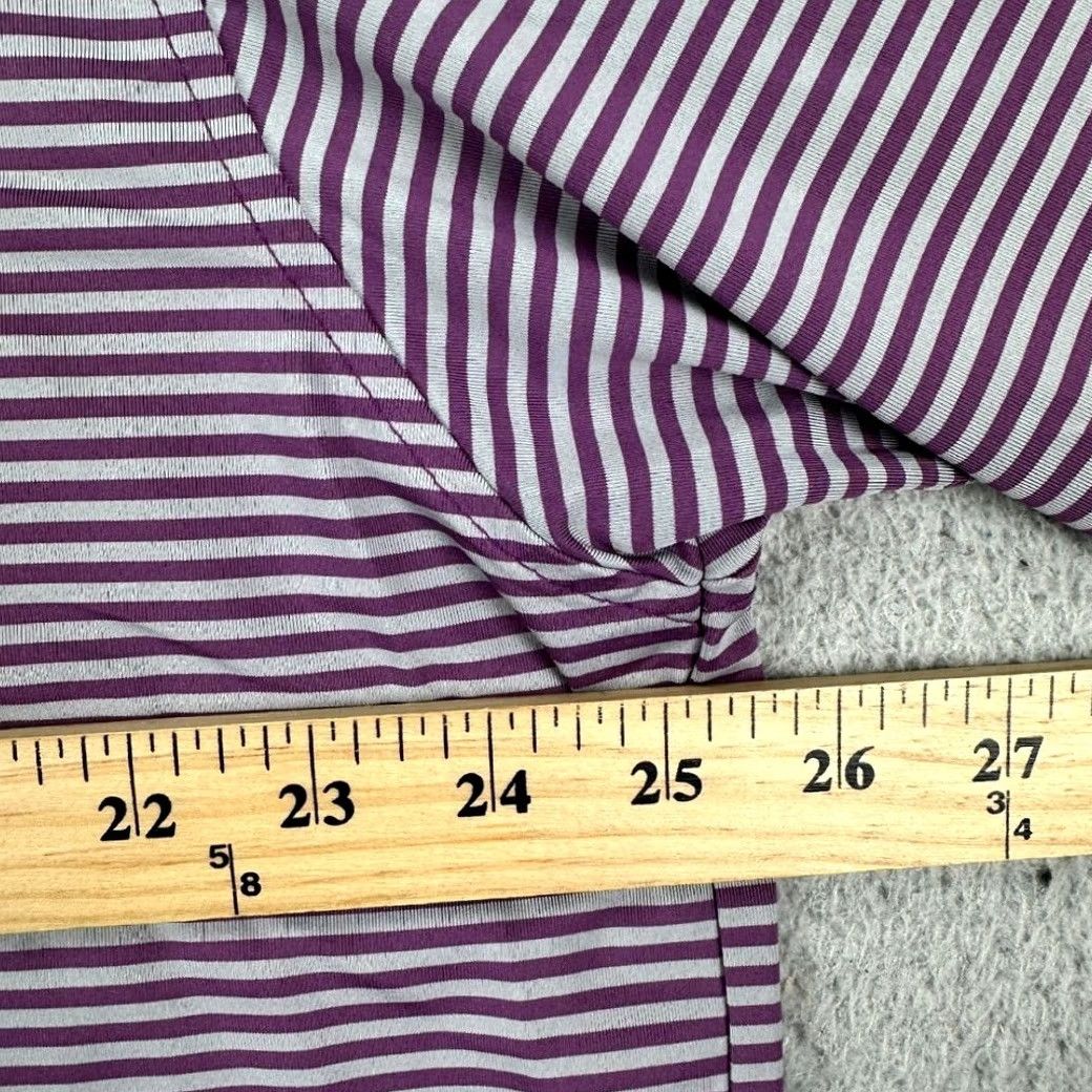 Footjoy FootJoy Shirt Mens XL Gray Golf Polo Adult Purple Grey Candy Striped Stretch Rugby Size US XL / EU 56 / 4 - 7 Thumbnail