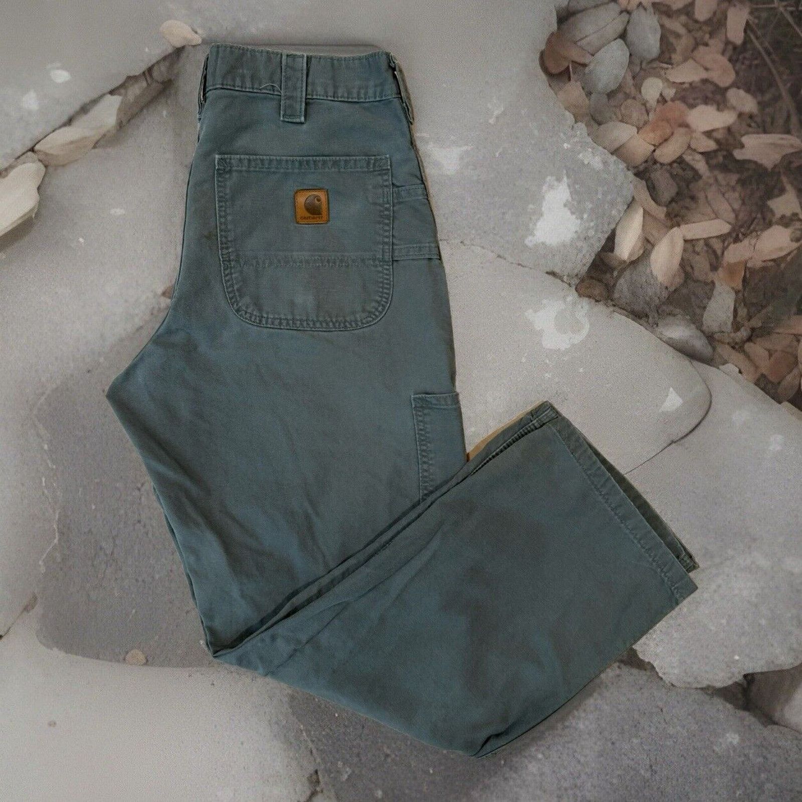 Carhartt × Vintage Vintage Carhartt Pants 32 Green Workwear Carpenters Single Size US 32 / EU 48 - 1 Thumbnail
