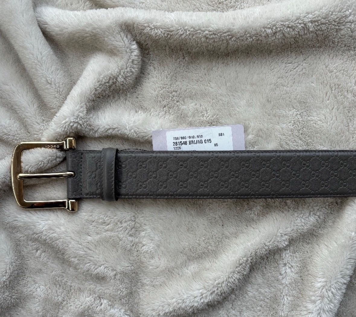 Gucci Gucci Grey Monogram Belt Size 34 - 2 Thumbnail