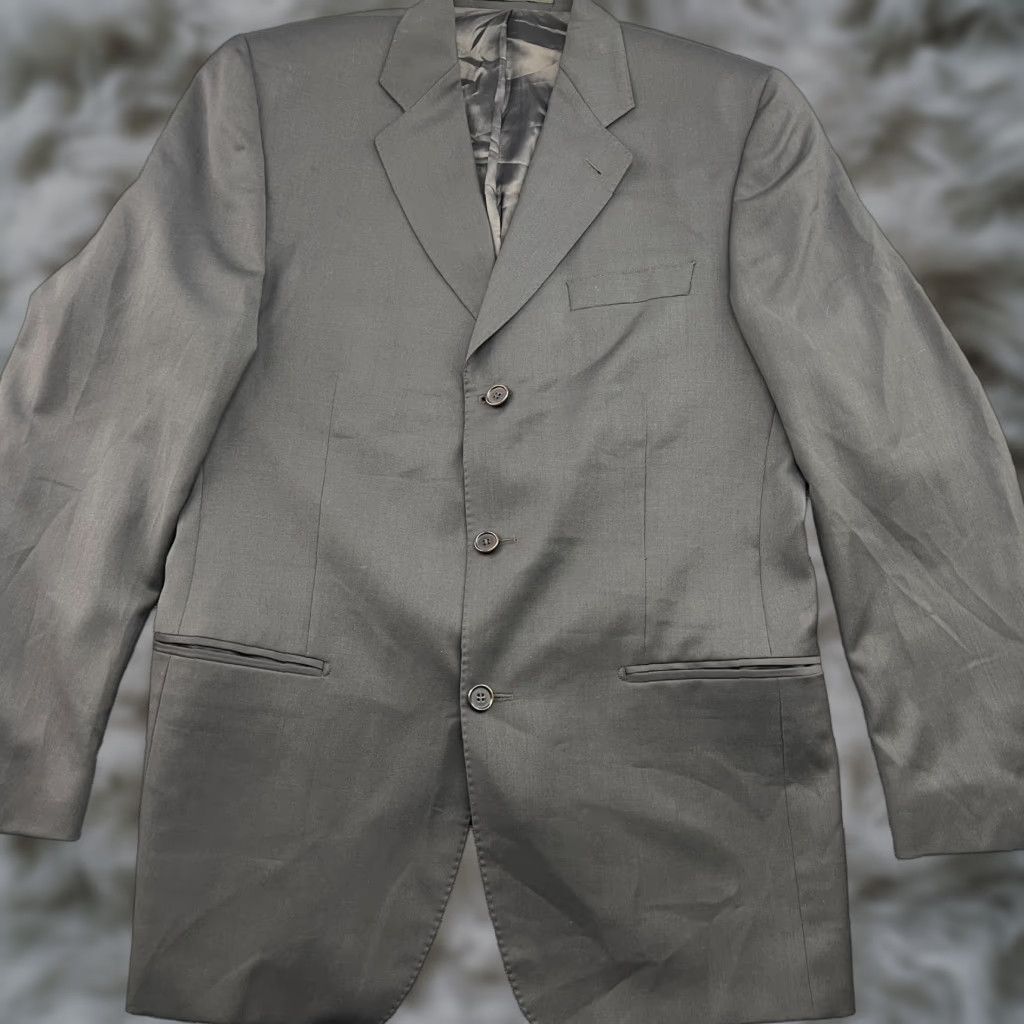 Ermenegildo Zegna Ermenegildo Zegna Blazer Jacket Mens Regular Size 52 Wool Brown Satin S130 Long Button Formal Vintage: No Athletic Fit Mens Size 52R - 1 Thumbnail