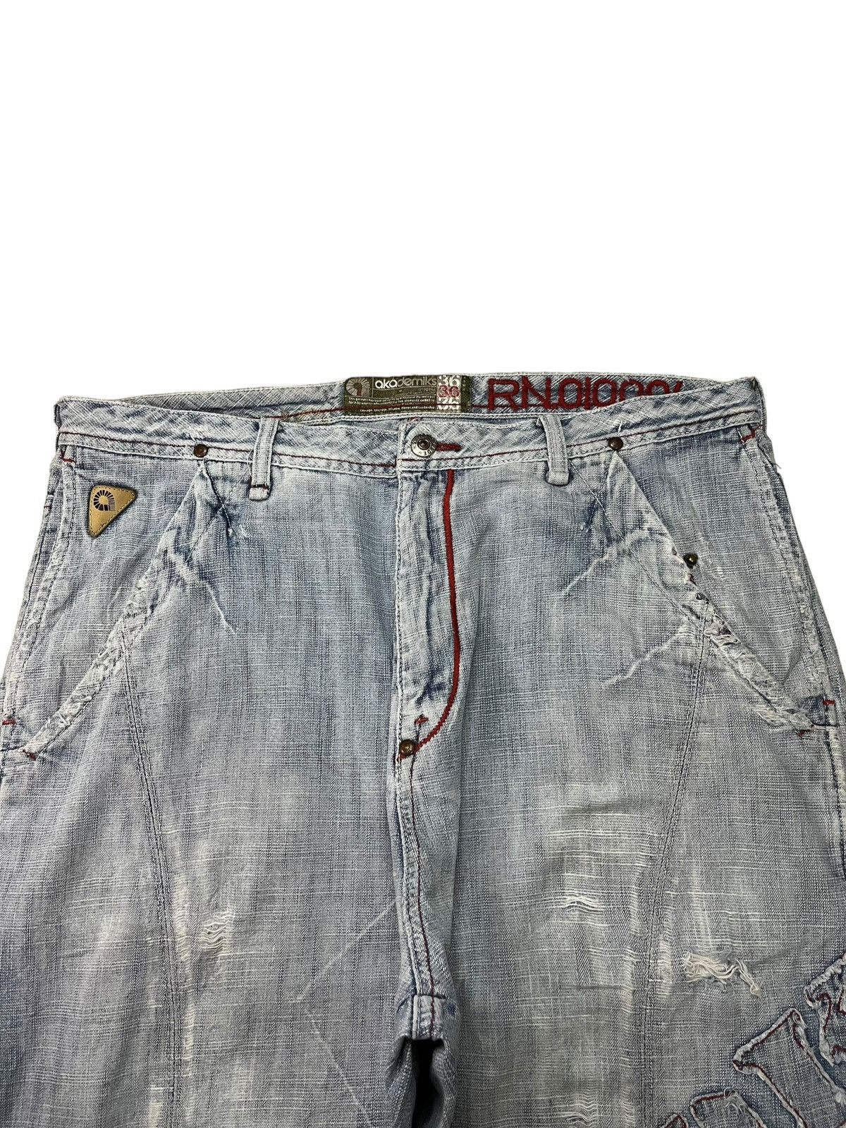 Akademiks Vintage Akademiks Acid Wash Style Distressed Baggy Jeans Size US 37 - 4 Thumbnail