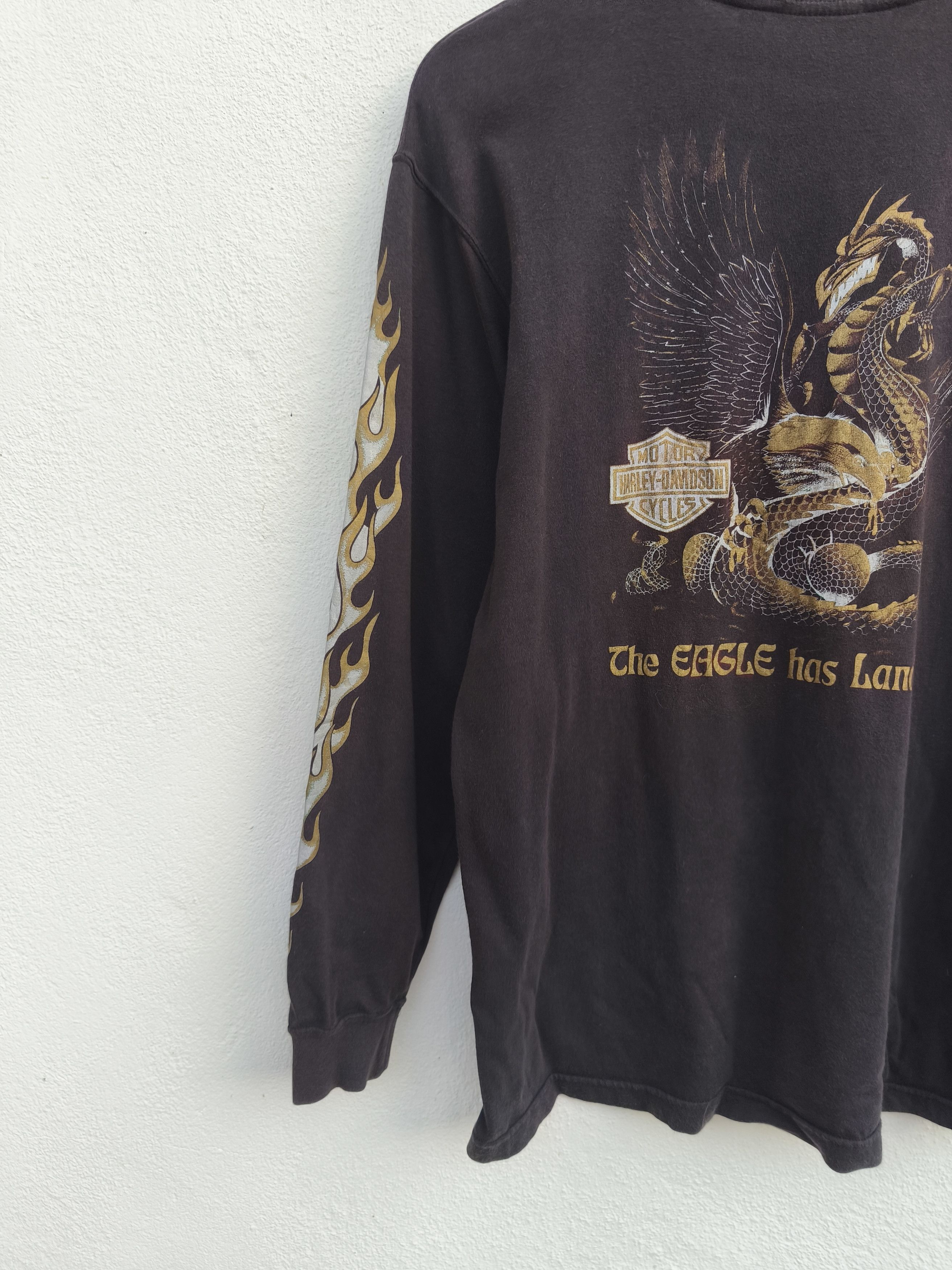 Harley Davidson Vintage 90s Vintage Harley Davidson t shirt Eagles Dragon Size US M / EU 48-50 / 2 - 2 Thumbnail
