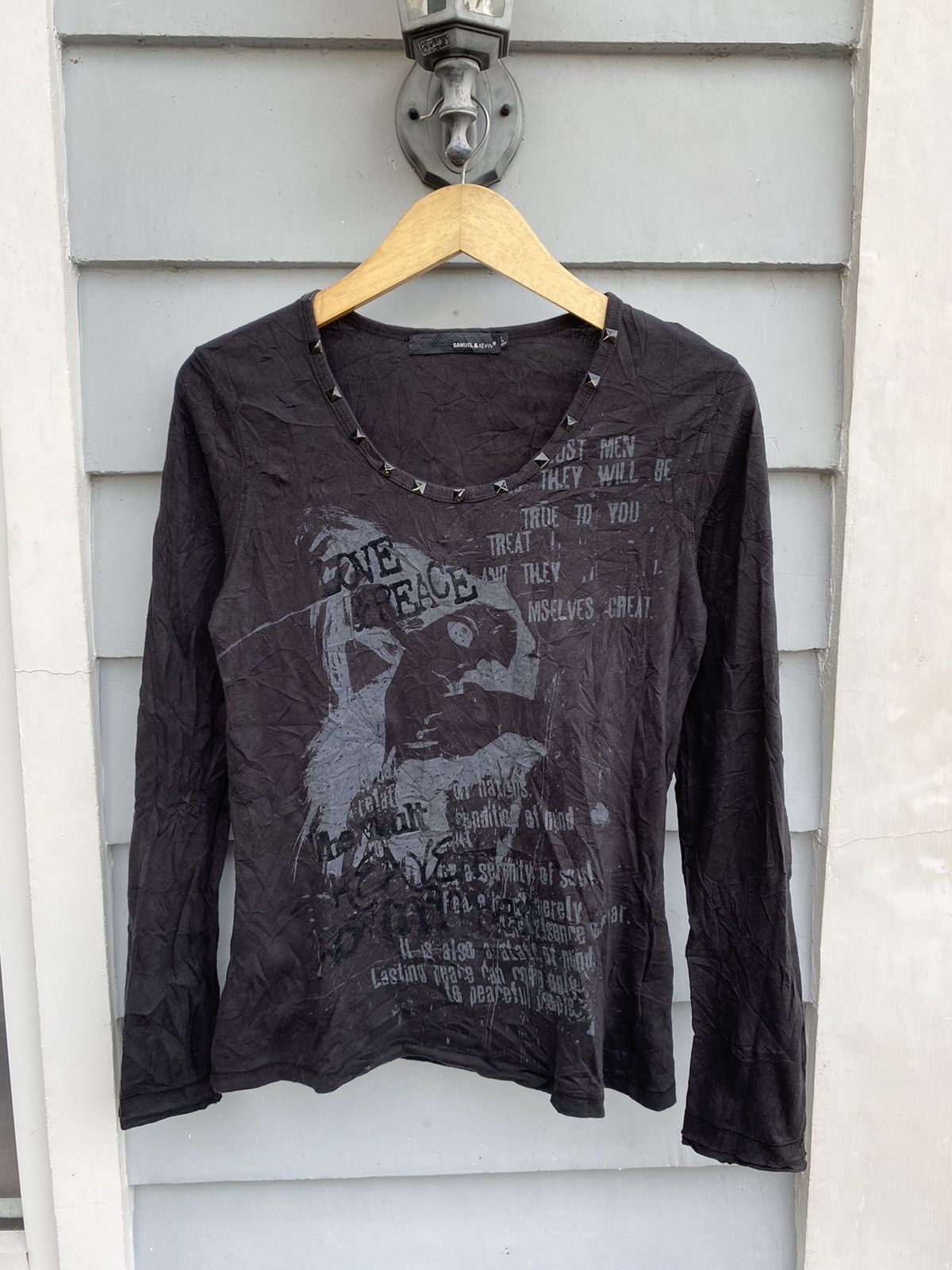 Samuel & Kevin Neck Studed Punk Empire Dark Luxury Style