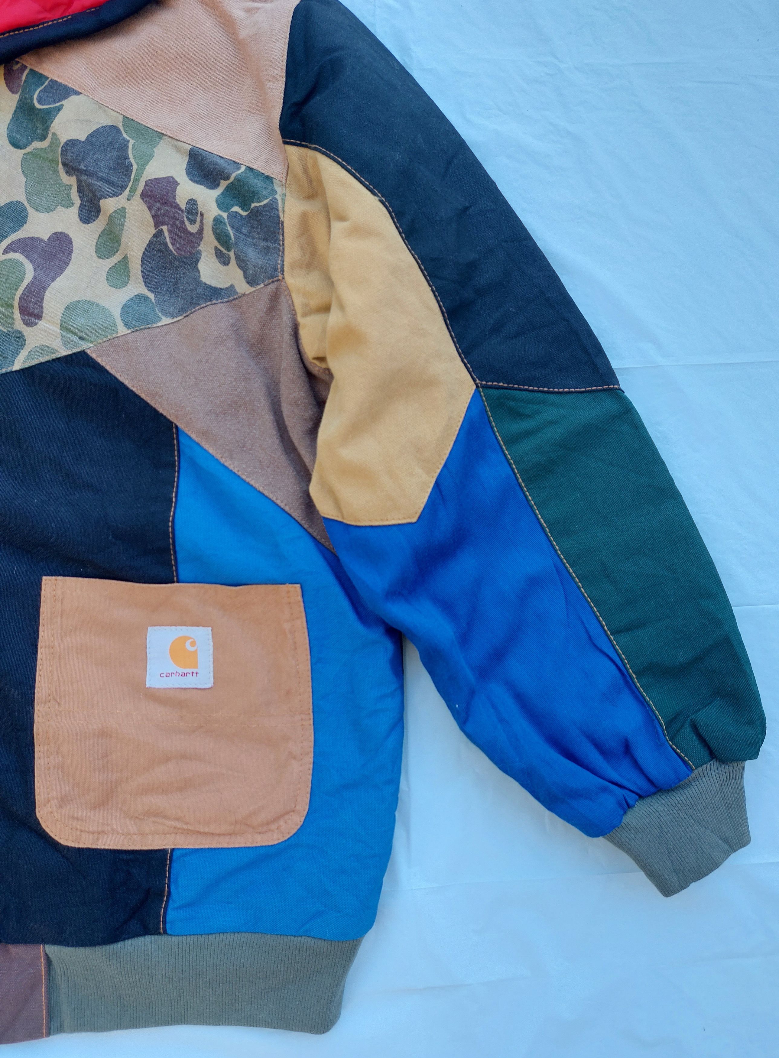 Carhartt CARHARTT REWORKED custom made patchwork hoodie jacket Size US M / EU 48-50 / 2 - 2 Thumbnail