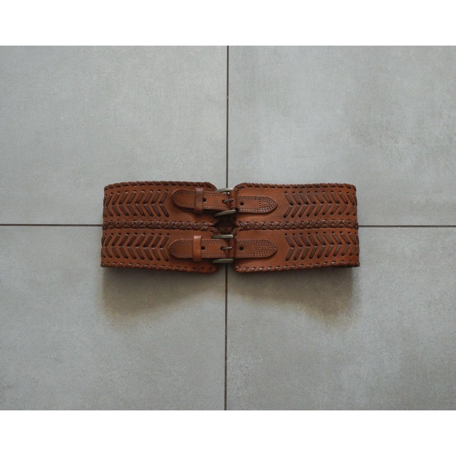 Allsaints Allsaints spitalfields double brown leather belt Size ONE SIZE - 1 Thumbnail