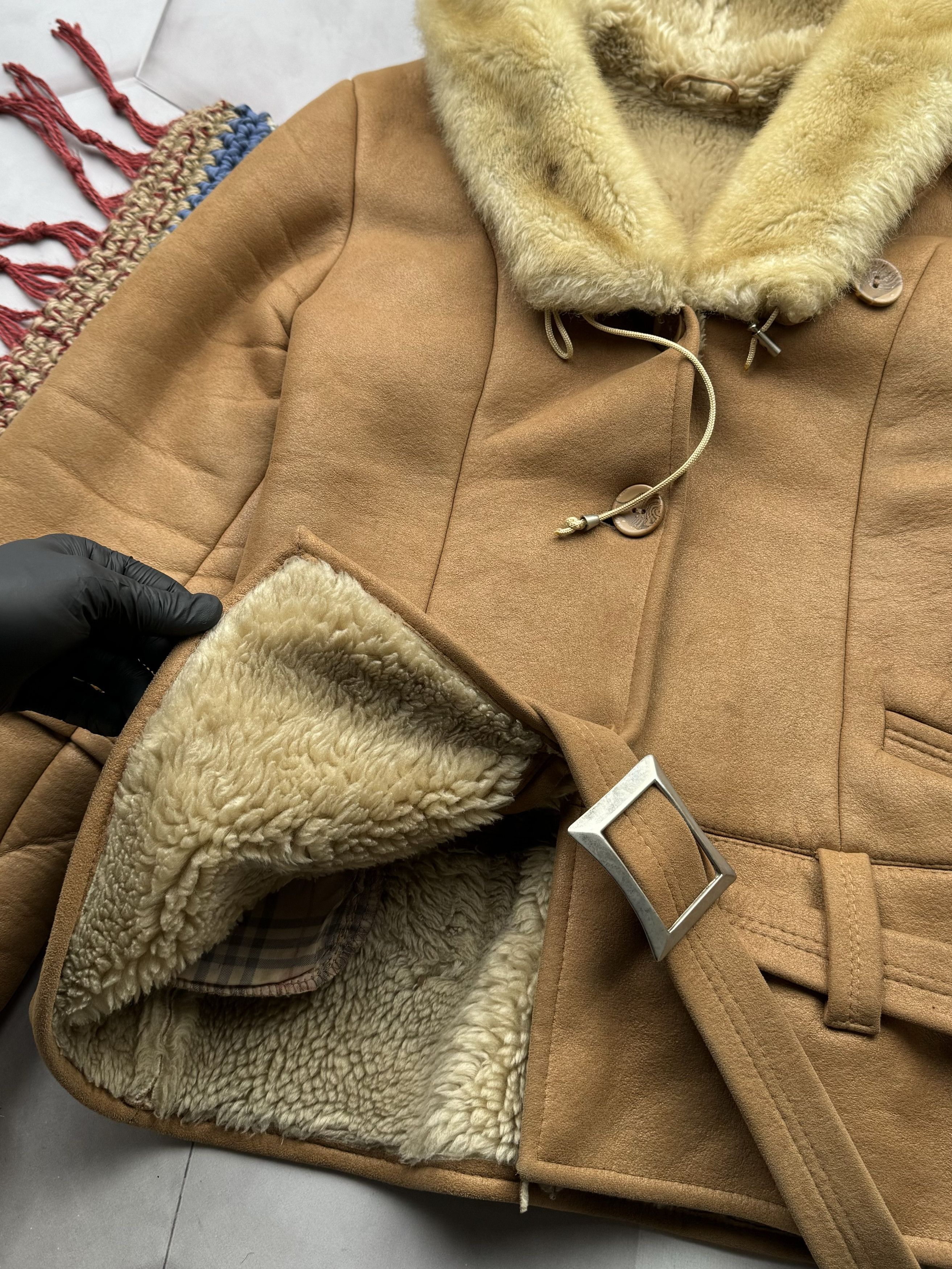 Japanese Brand Vintage Faux Sheepskin Coat With Belted (E4) Size S / US 4 / IT 40 - 4 Thumbnail