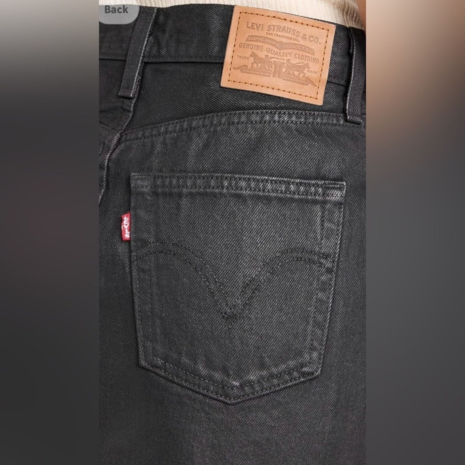 Levi's New Levi's Icon Black Leather look Mini Skirt size 25 Size 25" / US 0 / IT 36 - 6 Thumbnail