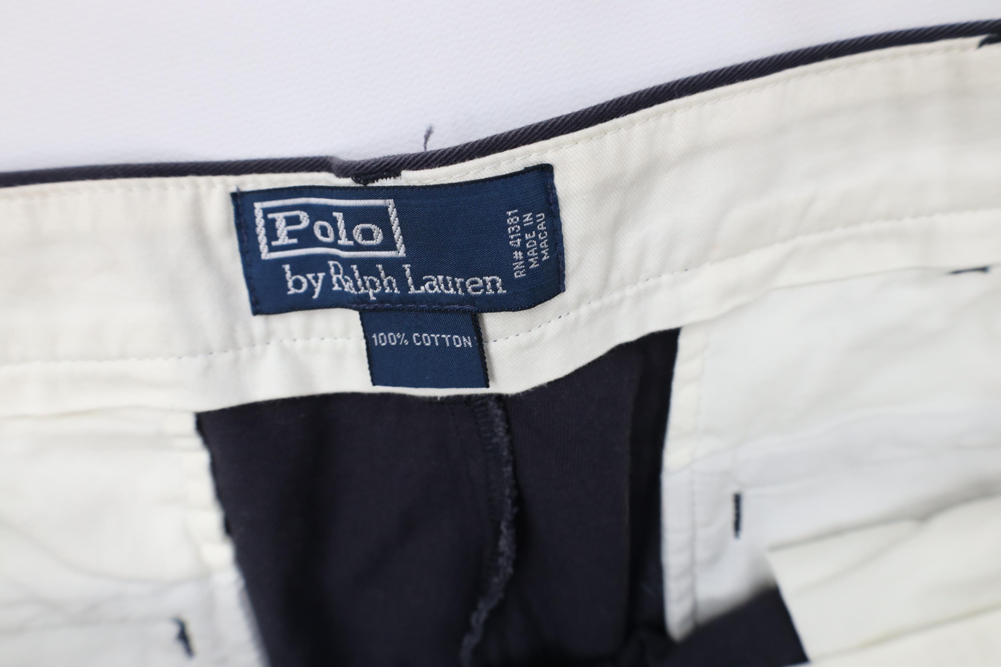 Polo Ralph Lauren Vintage 90s Ralph Lauren Wide Leg Chino Pants Cotton Blue Size US 38 / EU 54 - 8 Thumbnail