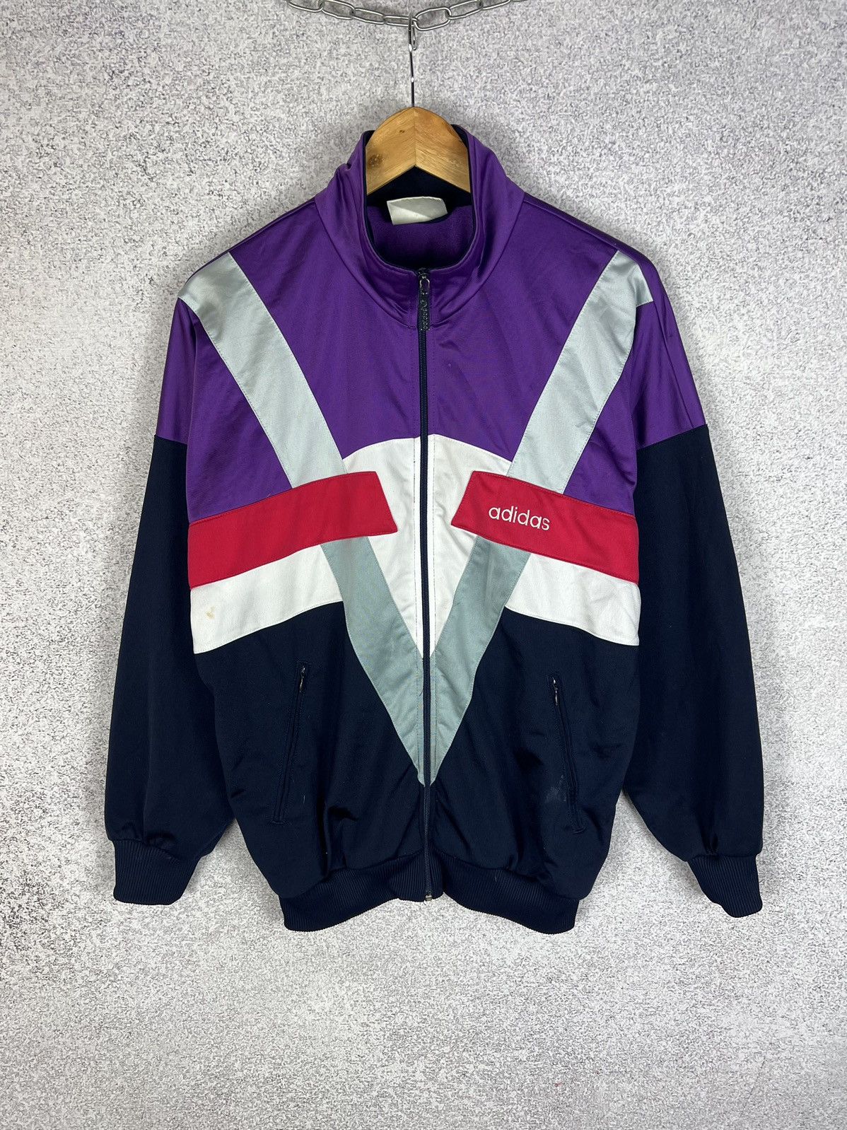 Vintage Vintage 90s Adidas Multicolour Track Top Jacket Size US S / EU 44-46 / 1 - 1 Thumbnail