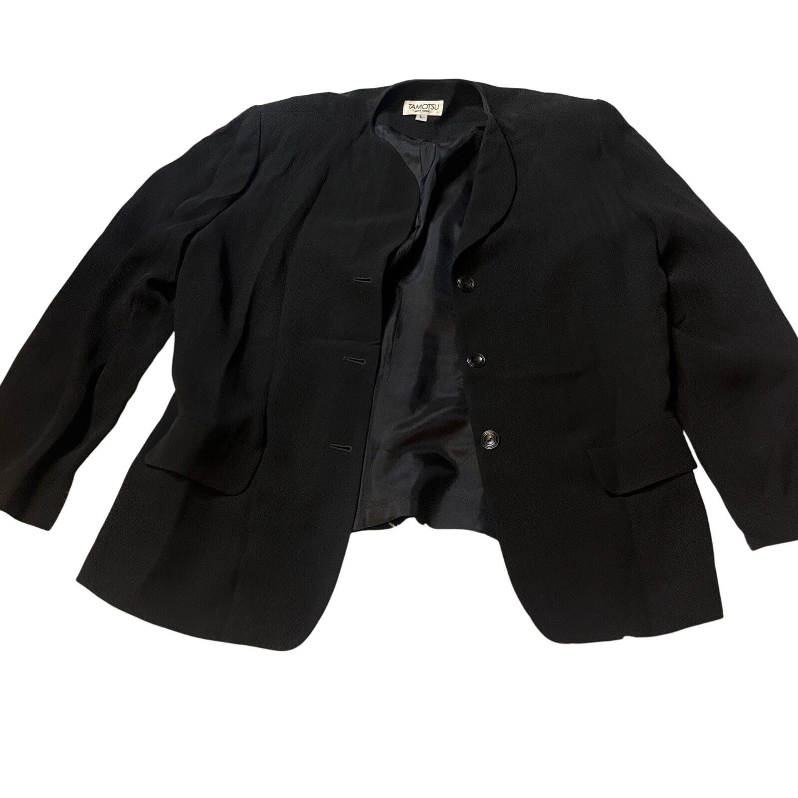 Other TAMOTSU New York VTG Black Striped Blazer Plus Large Size L / US 10 / IT 46 - 1 Thumbnail