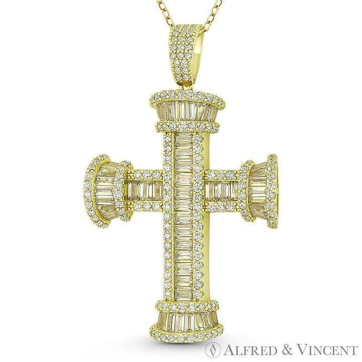 Other Large St. John's Cross CZ Crystal in .925 Sterling Silver Size ONE SIZE - 1 Preview