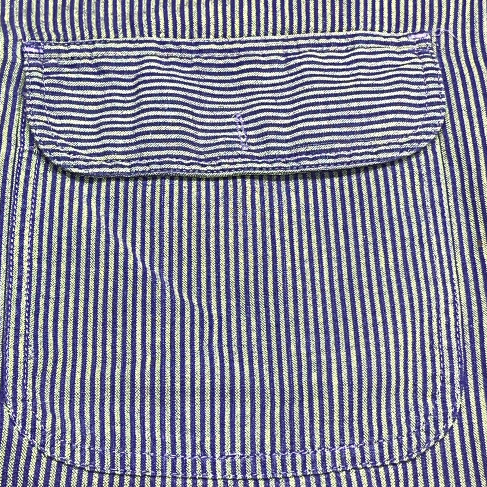 Vintage VINTAGE Woolrich 90s Shirt Blue Lime Striped Button-Front Short Sleeves Men’s XL Shirt Size US XL / EU 56 / 4 - 4 Thumbnail