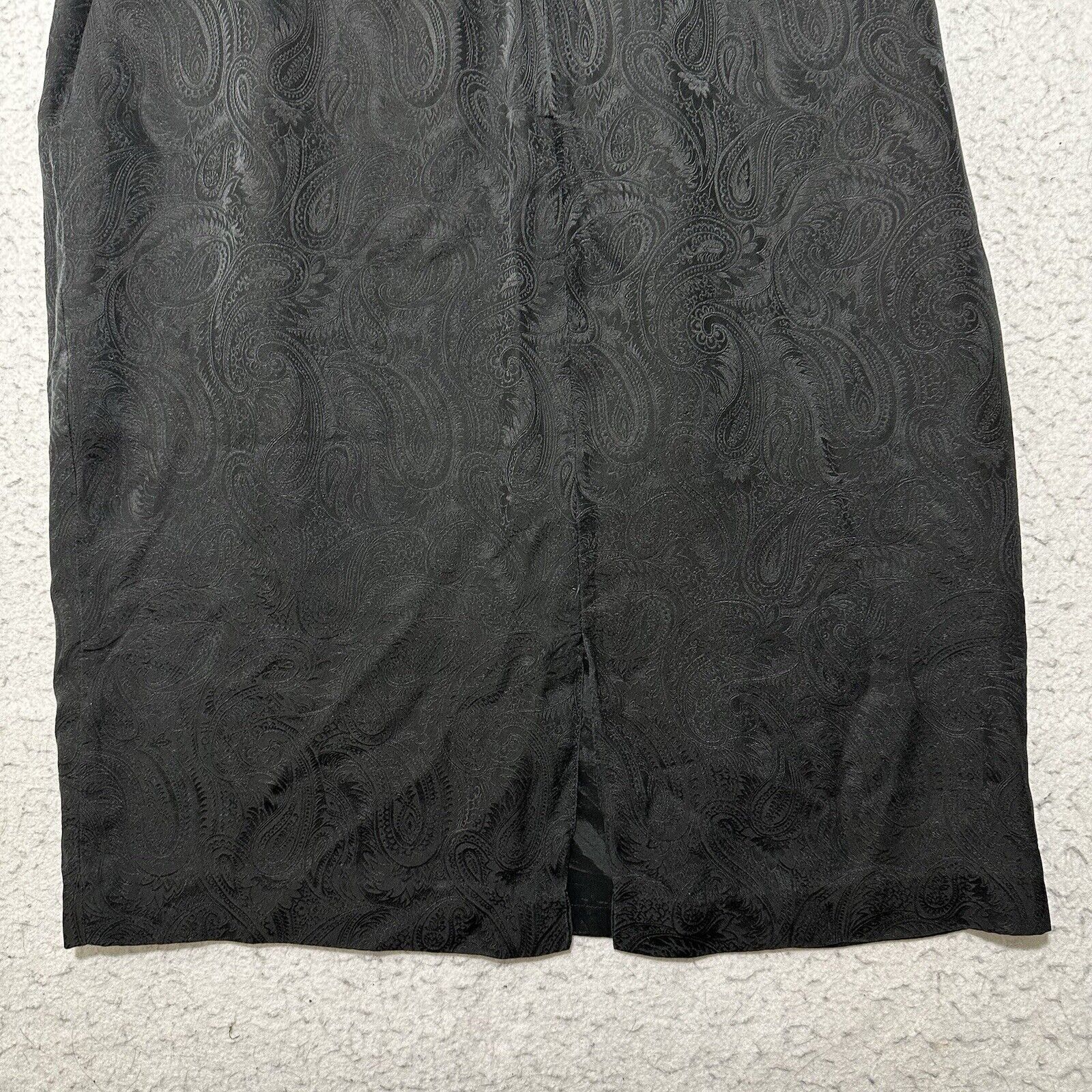 MAGGY LONDON Vintage Maggy London 8 Black Silk Pencil Paisley Print Skirt Size 30" / US 8 / IT 44 - 8 Thumbnail