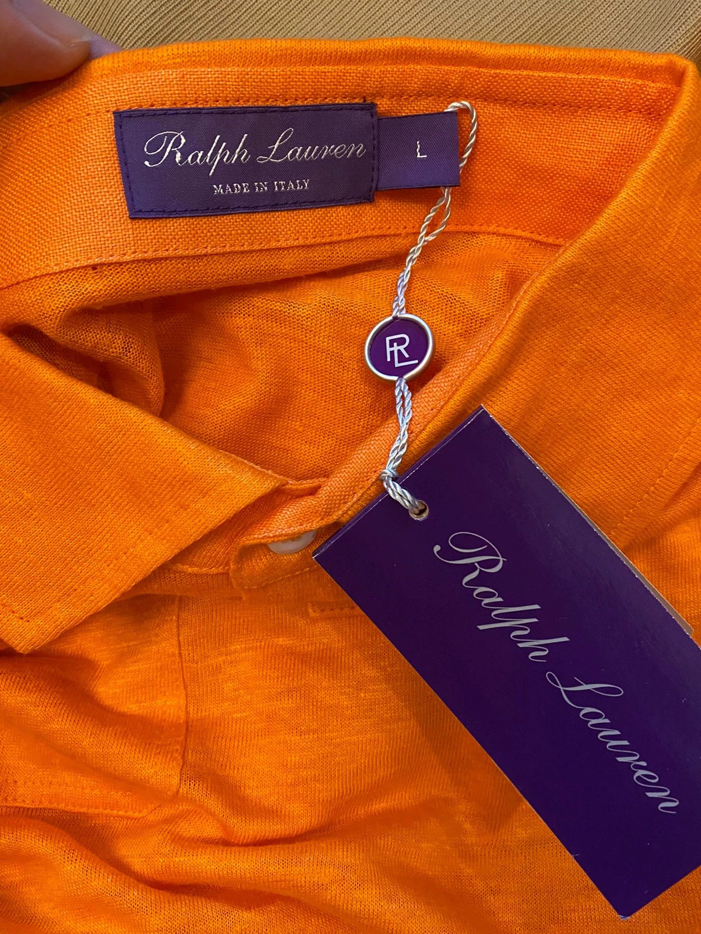 Ralph Lauren RALPH LAUREN Purple Label 100% Linen LS Polo Size US L / EU 52-54 / 3 - 4 Thumbnail