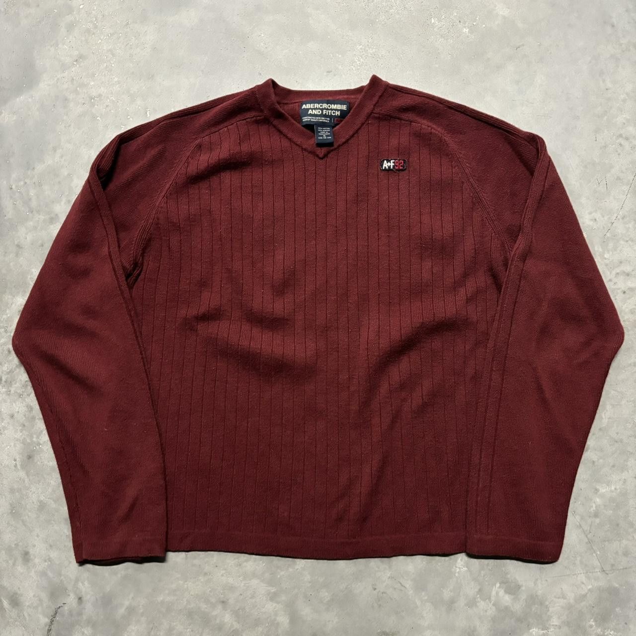 Abercrombie & Fitch × Vintage Crazy Vintage Y2K/2000s Maroon Red Abercrombie & Fitch Essential Sweater! Size US L / EU 52-54 / 3 - 1 Thumbnail