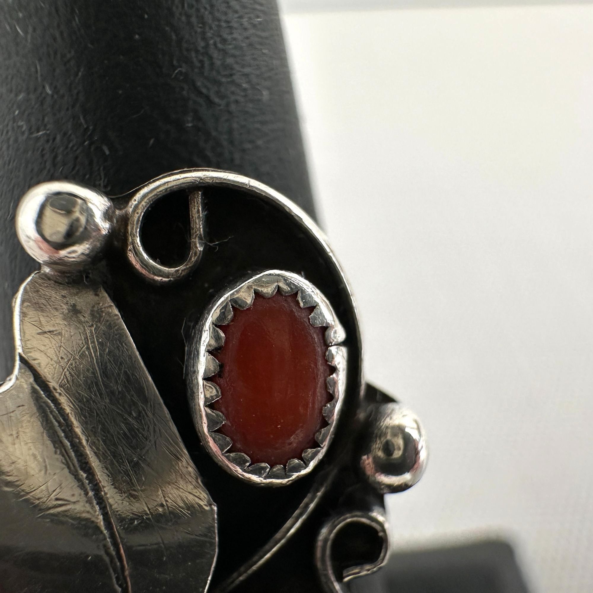 Native Native American Navajo Sterling Silver Turquoise and Coral R Size ONE SIZE - 10 Thumbnail