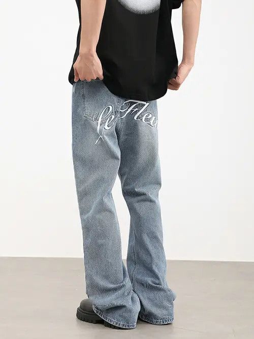 Jean pattern flared hiphop jeans Size US 30 / EU 46 - 8 Thumbnail