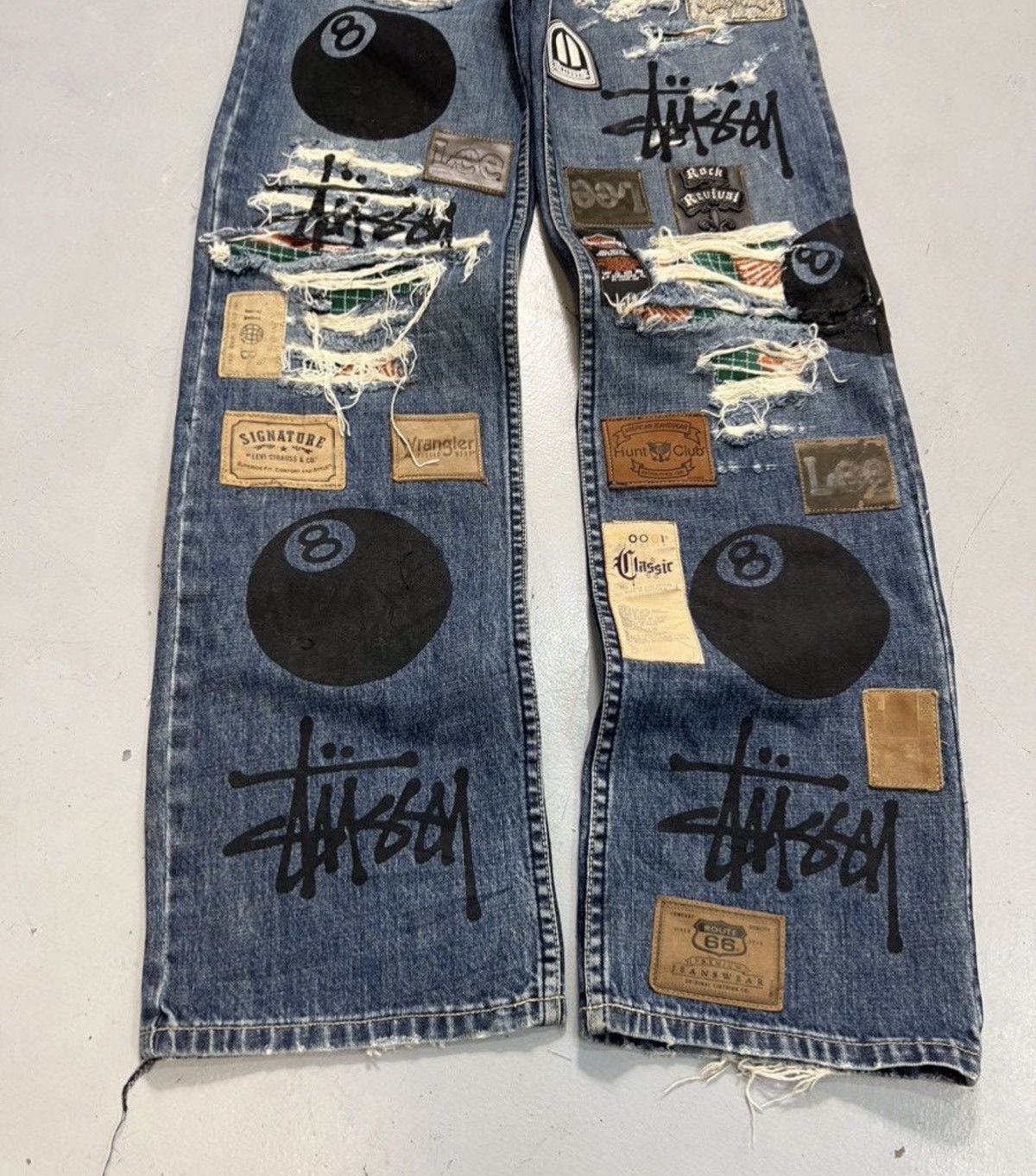 Levi's Vintage levis custome made stussy printed patched denim Size US 28 / EU 44 - 4 Thumbnail