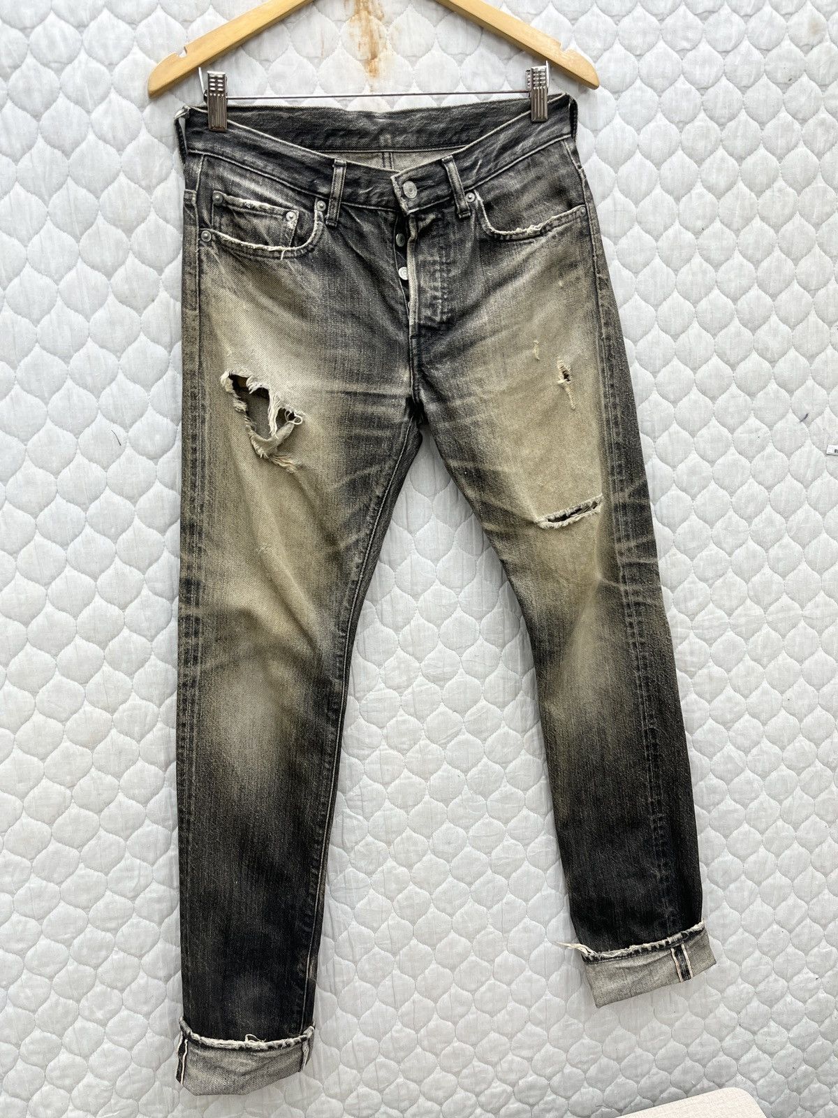 Ships Jet Blue × Vintage 🔥🔥🔥ARCHIVE SHIPS JET BLUE DISTRESSED SELVEDGE DENIM Size US 30 / EU 46 - 2 Thumbnail