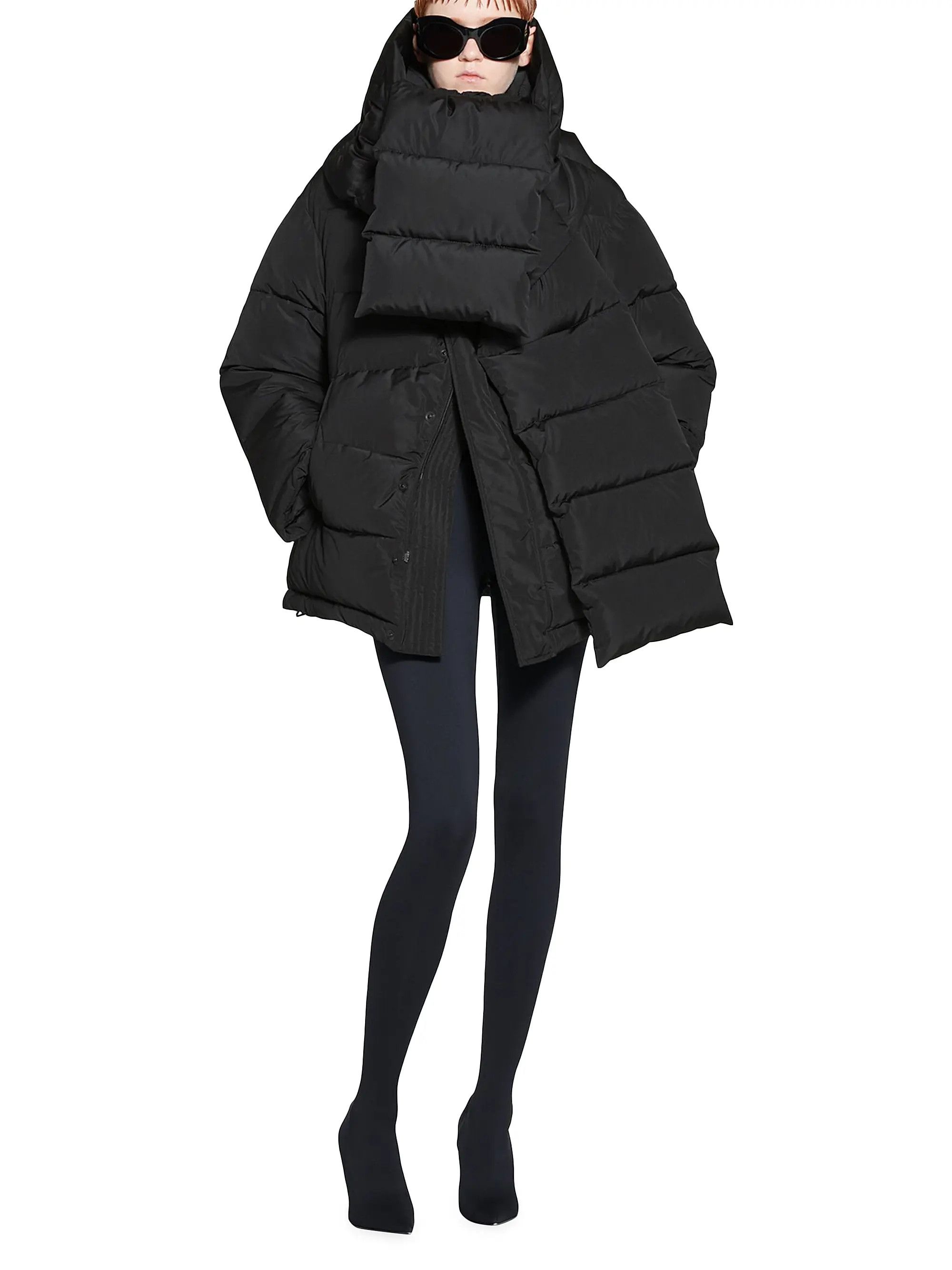 Balenciaga o1s1rm0825 Swing Puffer Jacket in Black Size XS / US 0-2 / IT 36-38 - 2 Thumbnail