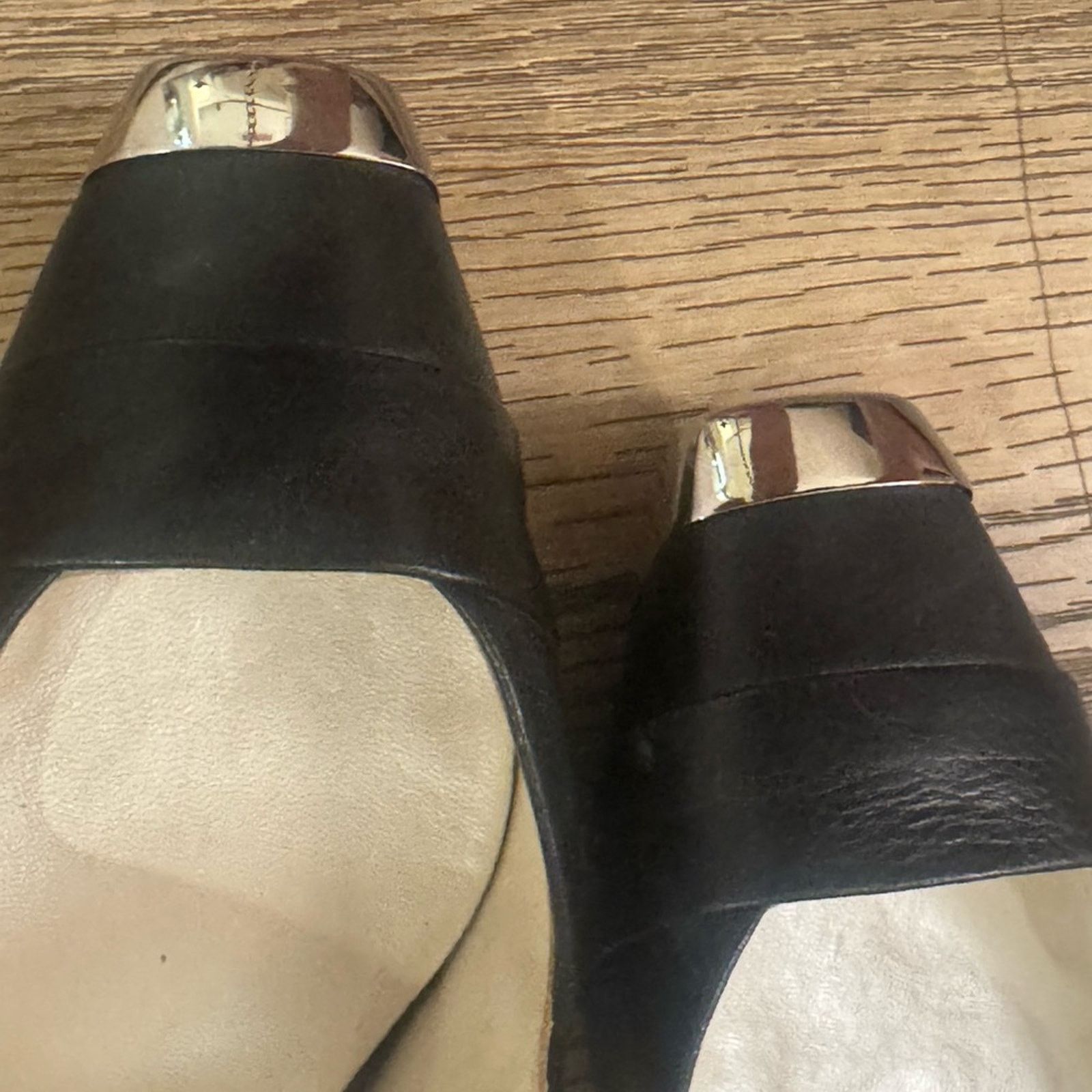 Dior Dior Heel SLINGBACK Black Leather Silver Toe Cap Pumps S 8.5 Size US 8.5 / IT 38.5 - 11 Thumbnail