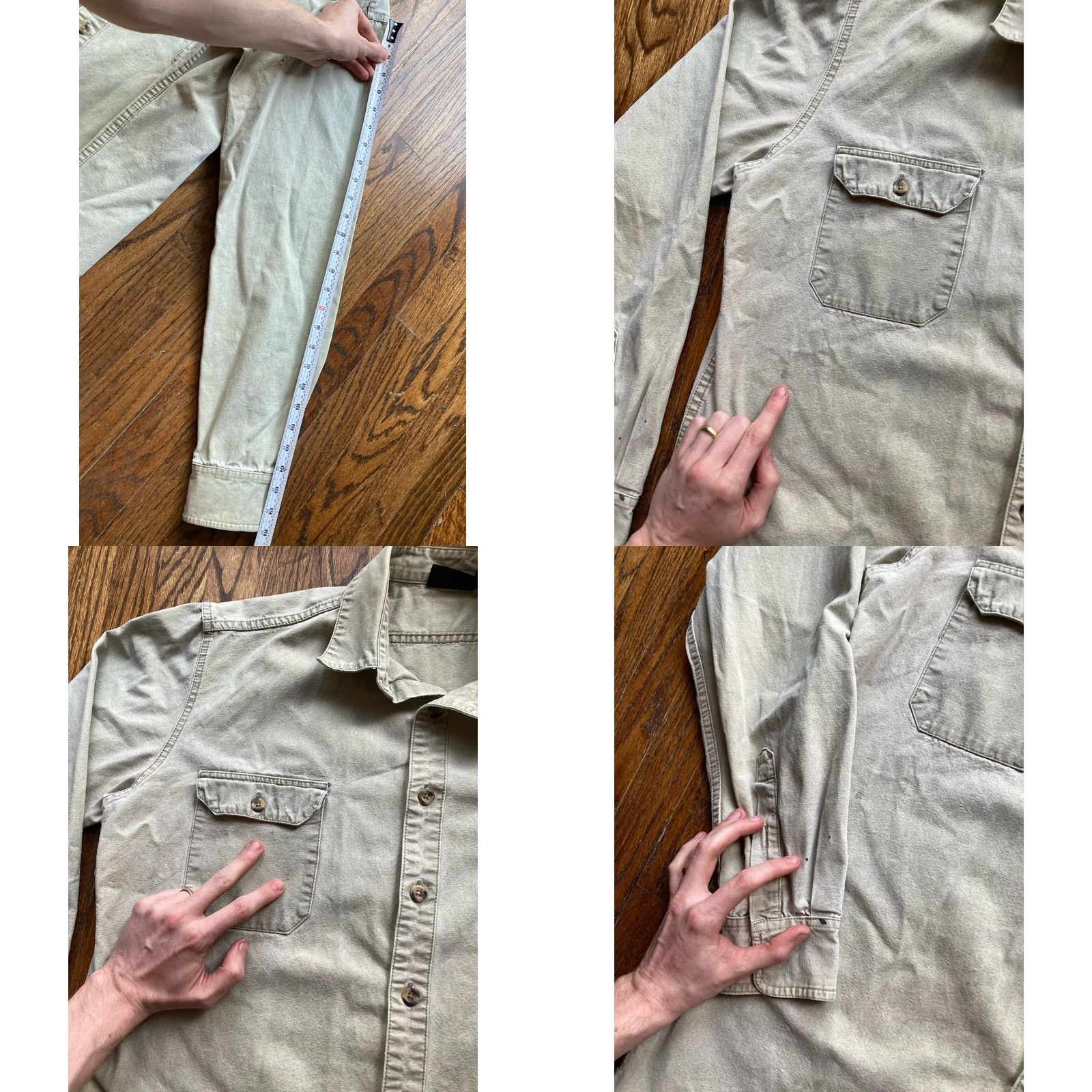Patagonia VINTAGE Patagonia Canvas Work Shirt Mens LT Beige 90s Button-Up Long Sleeve Big & Tall Size US L / EU 52-54 / 3 - 8 Thumbnail