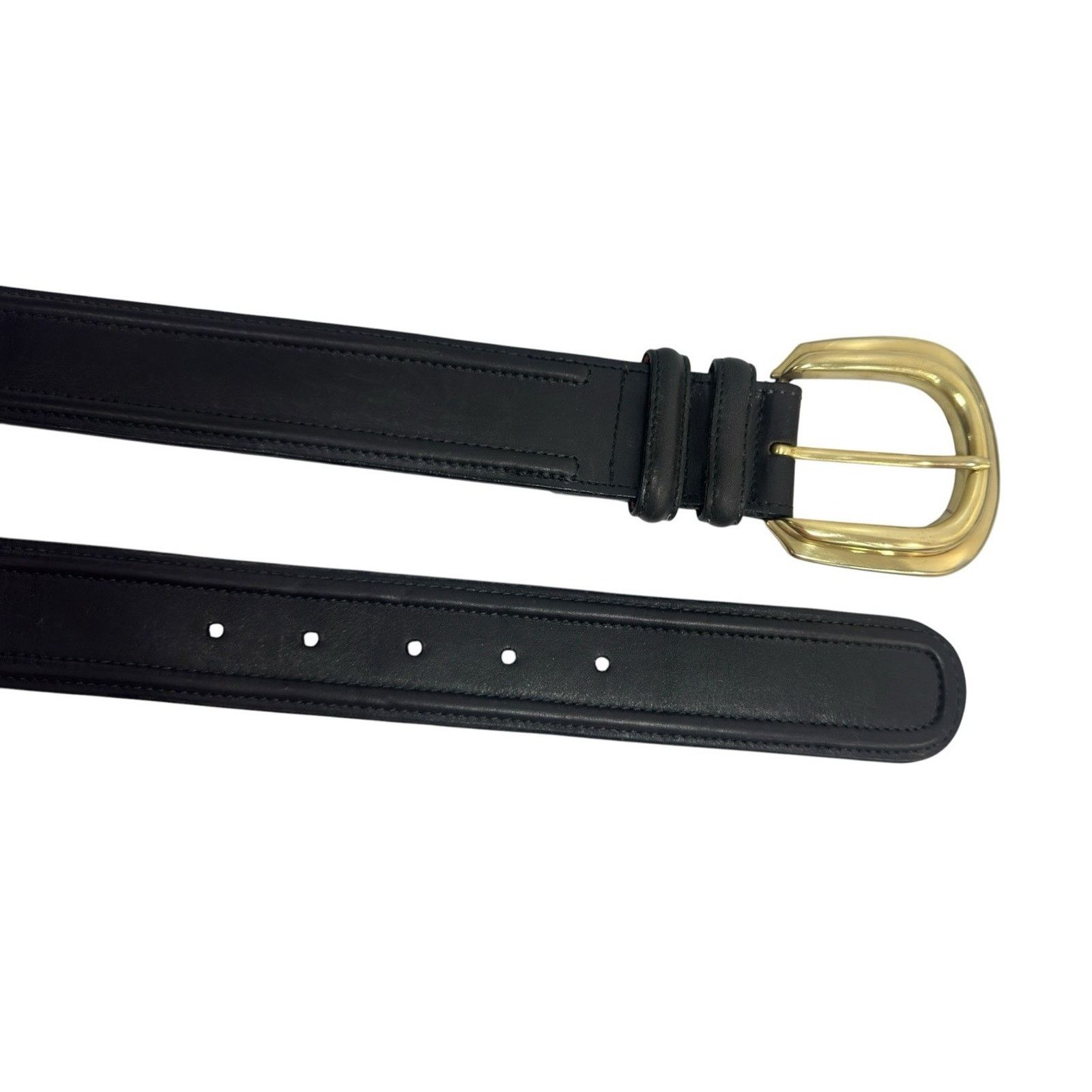 Brighton Brighton Black Leather Belt Solid Brass Buckle Vintage 1991 Size ONE SIZE - 2 Thumbnail