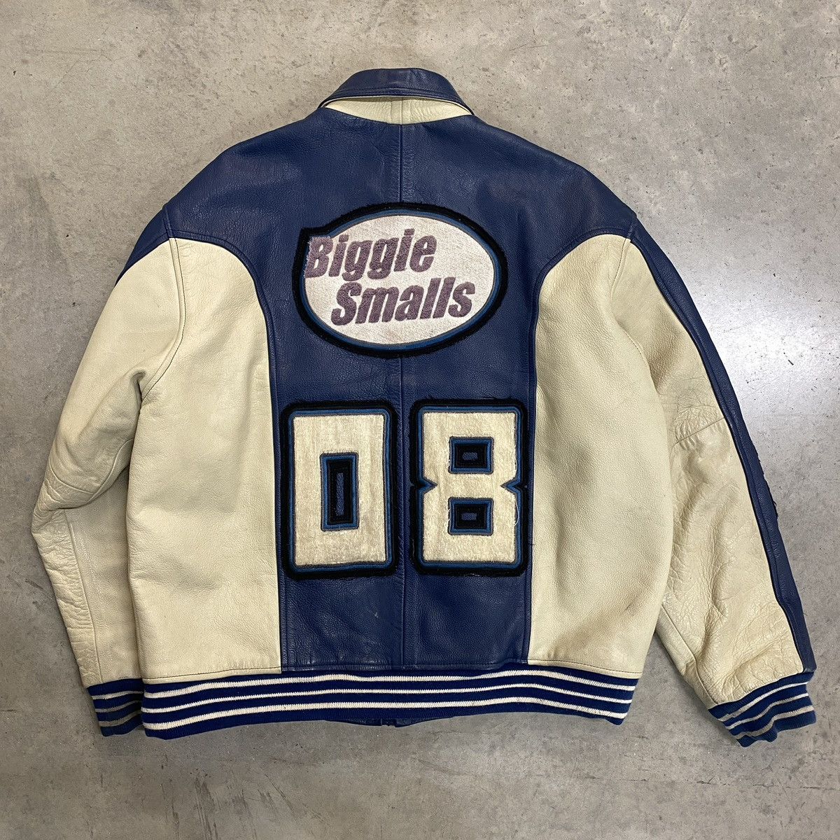 Vintage Vintage 90s Biggie Smalls Hip Hop leather bomber jacket Size US XL / EU 56 / 4 - 5 Thumbnail