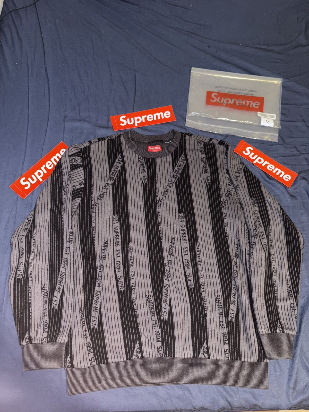 トップス Supreme Textured Pattern Sweater Supreme Textured Pattern Sweater (SS19) - $158