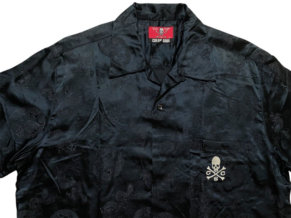 Japanese Brand × Vintage Vtg Cream Soda Motive Dragon Rayon Shirt Rockabilly Style Size US L / EU 52-54 / 3 - 2 Thumbnail
