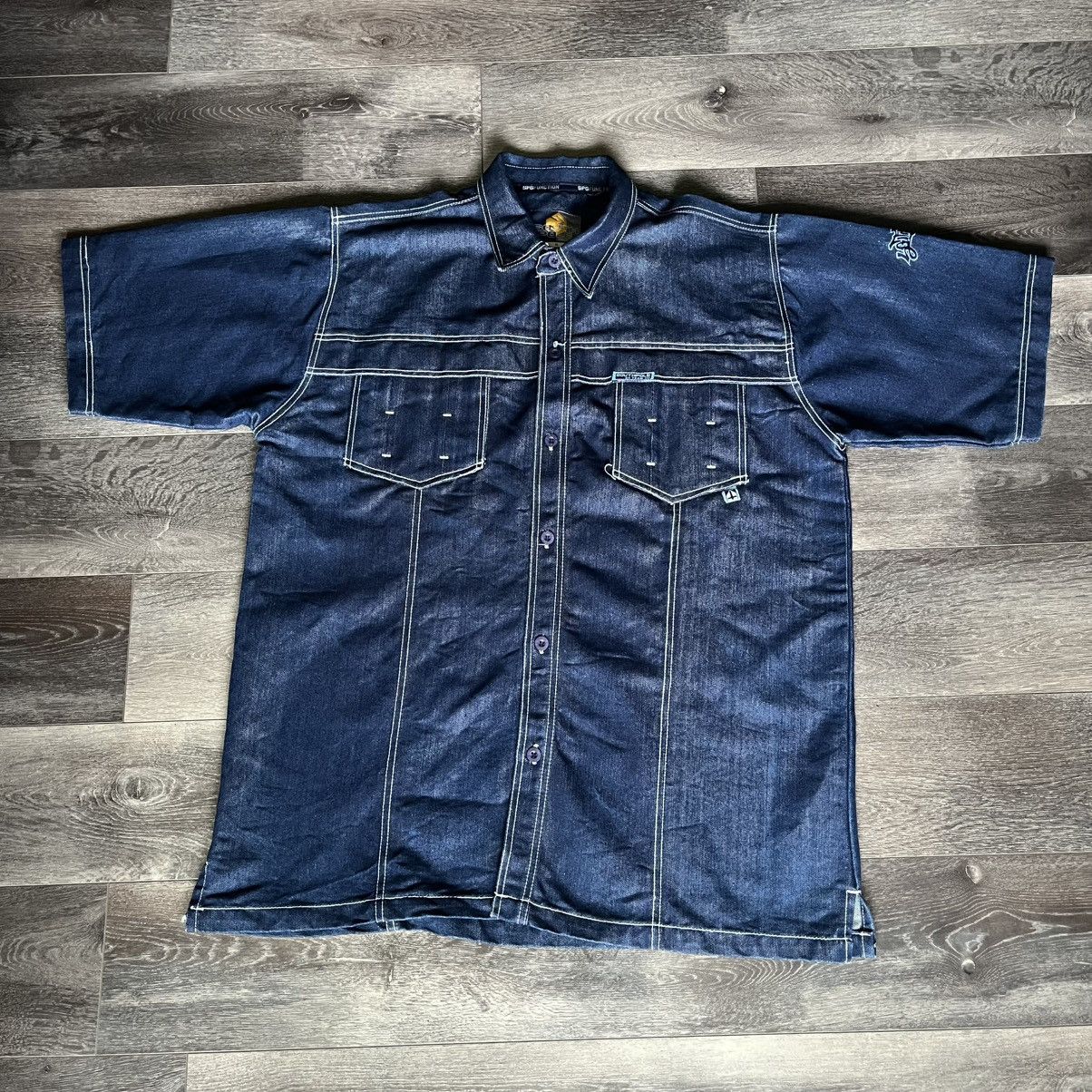 Southpole Vintage Southpole 2k Team Function Denim Button Up S/S Shirt Size US XL / EU 56 / 4 - 1 Thumbnail