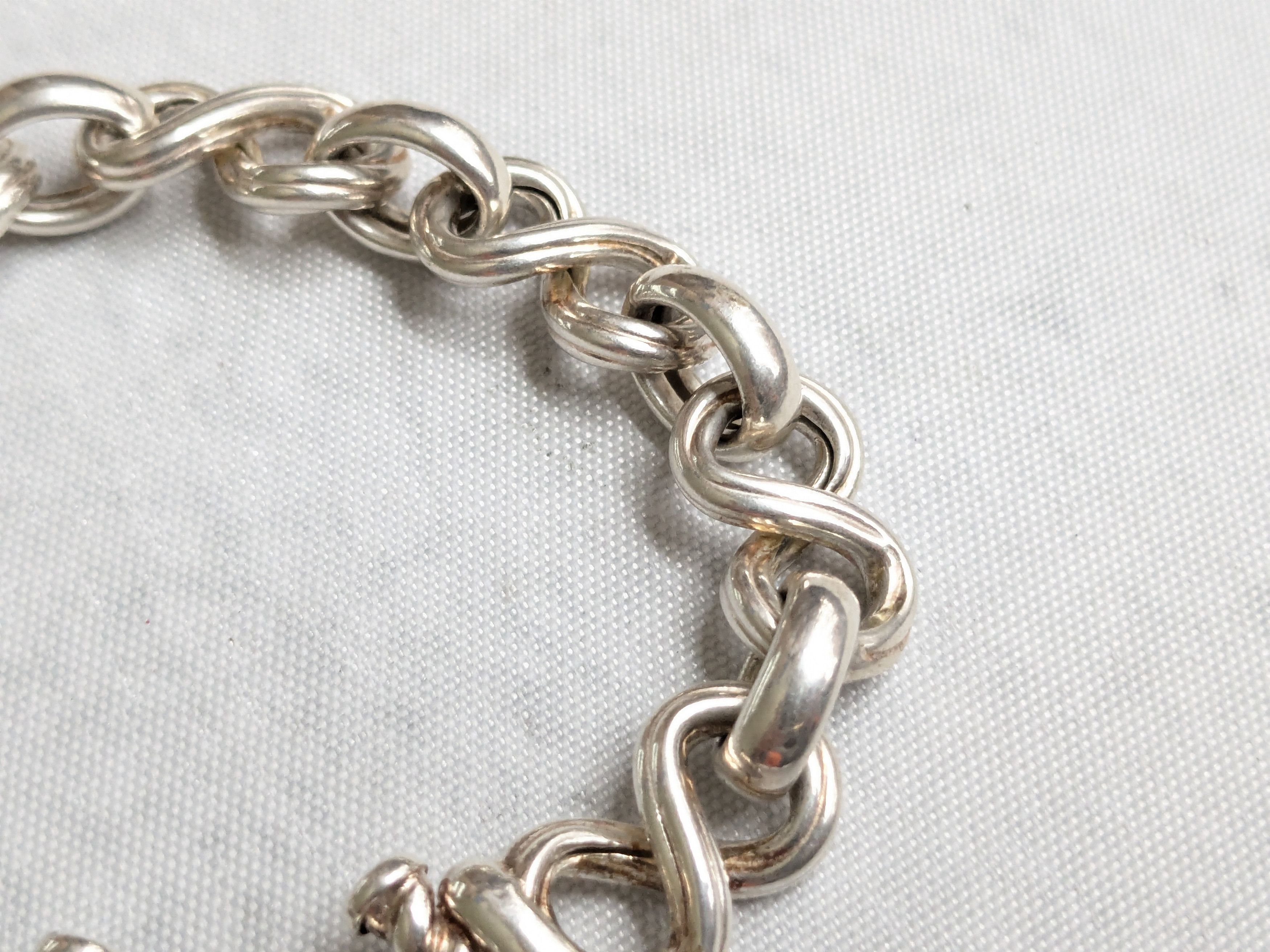 Jewelry Sterling Silver Bracelet Bow tie Infinity 7" Italy Size ONE SIZE - 3 Thumbnail
