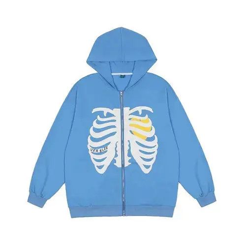 Japanese Brand × Vintage Skeleton Print Zip Up Hoodie Size US L / EU 52-54 / 3 - 1 Thumbnail
