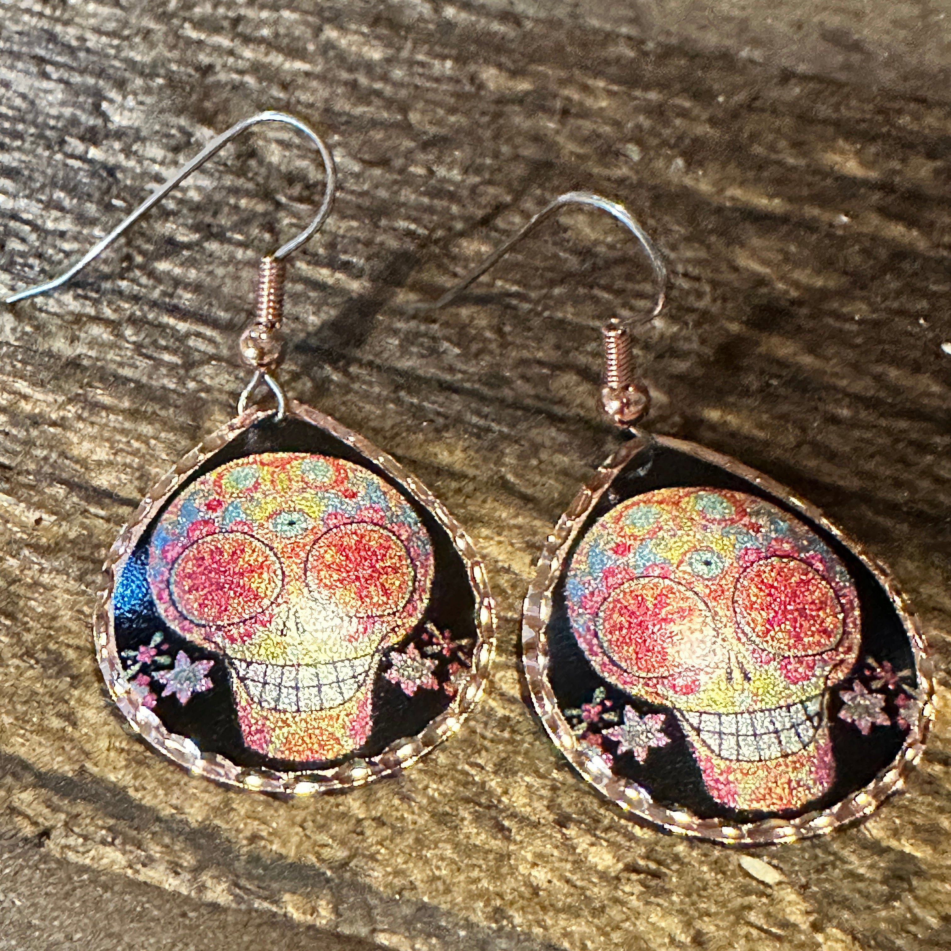 Other Handmade Boho Copper Earrings, Day of The Dead Wire Earrings Size ONE SIZE - 7 Thumbnail