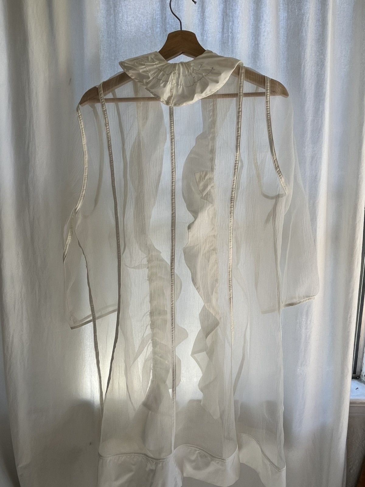 Vintage Vintage Sheer Sculptural Ruffle Shirt Avant Garde White Size M / US 6-8 / IT 42-44 - 2 Thumbnail