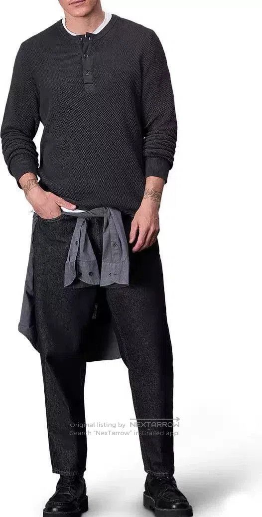 Rag & Bone classic henley waffle knit pullover sweater. Size US XL / EU 56 / 4 - 8 Thumbnail