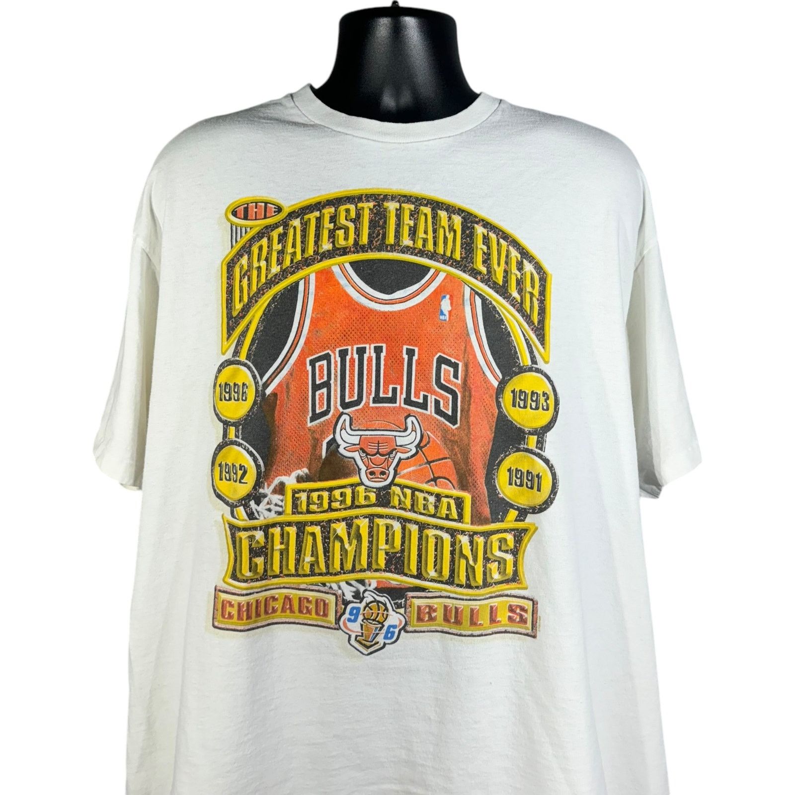 Starter Vintage Chicago Bulls World Champions Tee 1996 Size US XL / EU 56 / 4 - 2 Thumbnail
