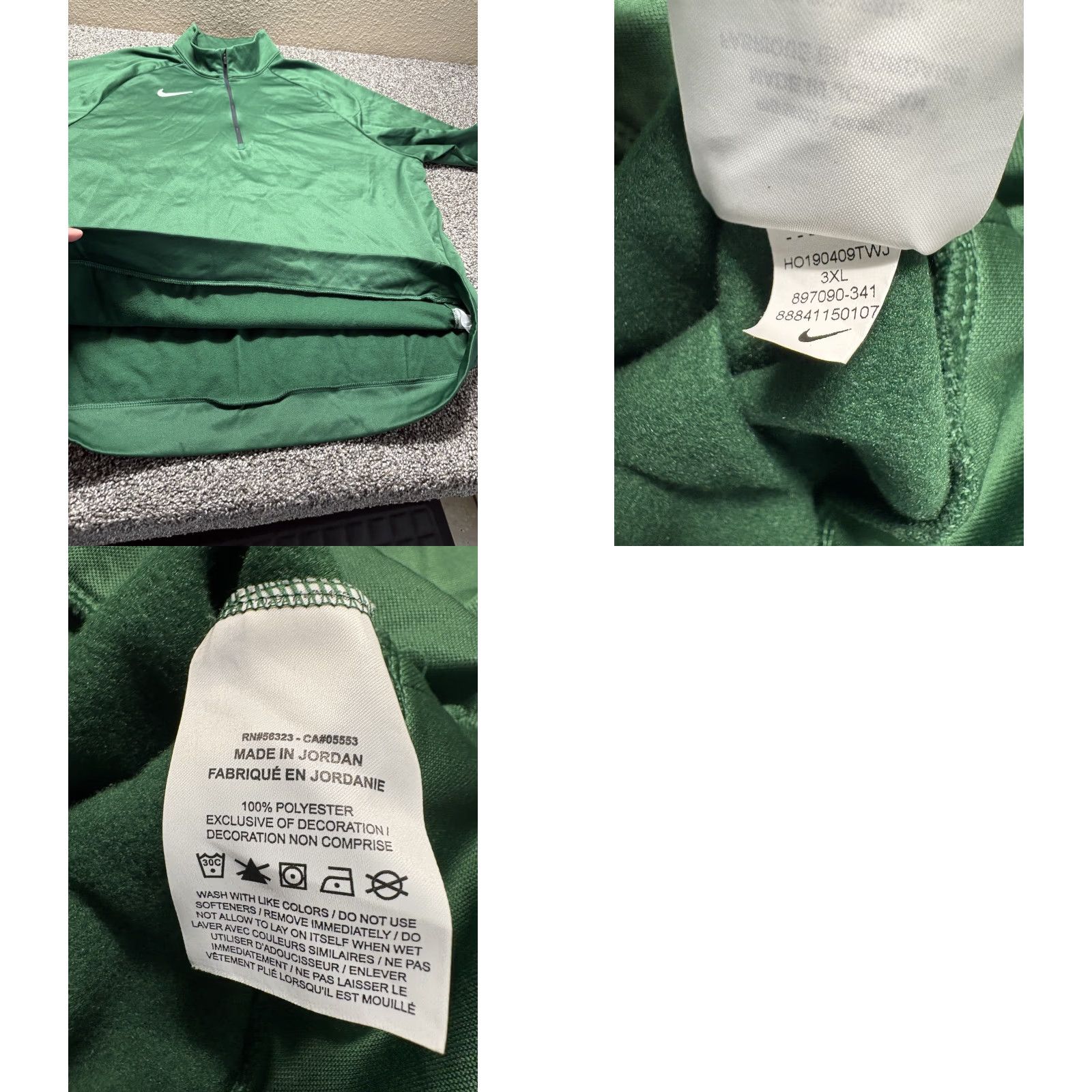 Nike Nike Jacket Mens 3XL Green Track Jacket Full Zip Long Sleeve Sweatshirt Size US XXL / EU 58 / 5 - 8 Thumbnail