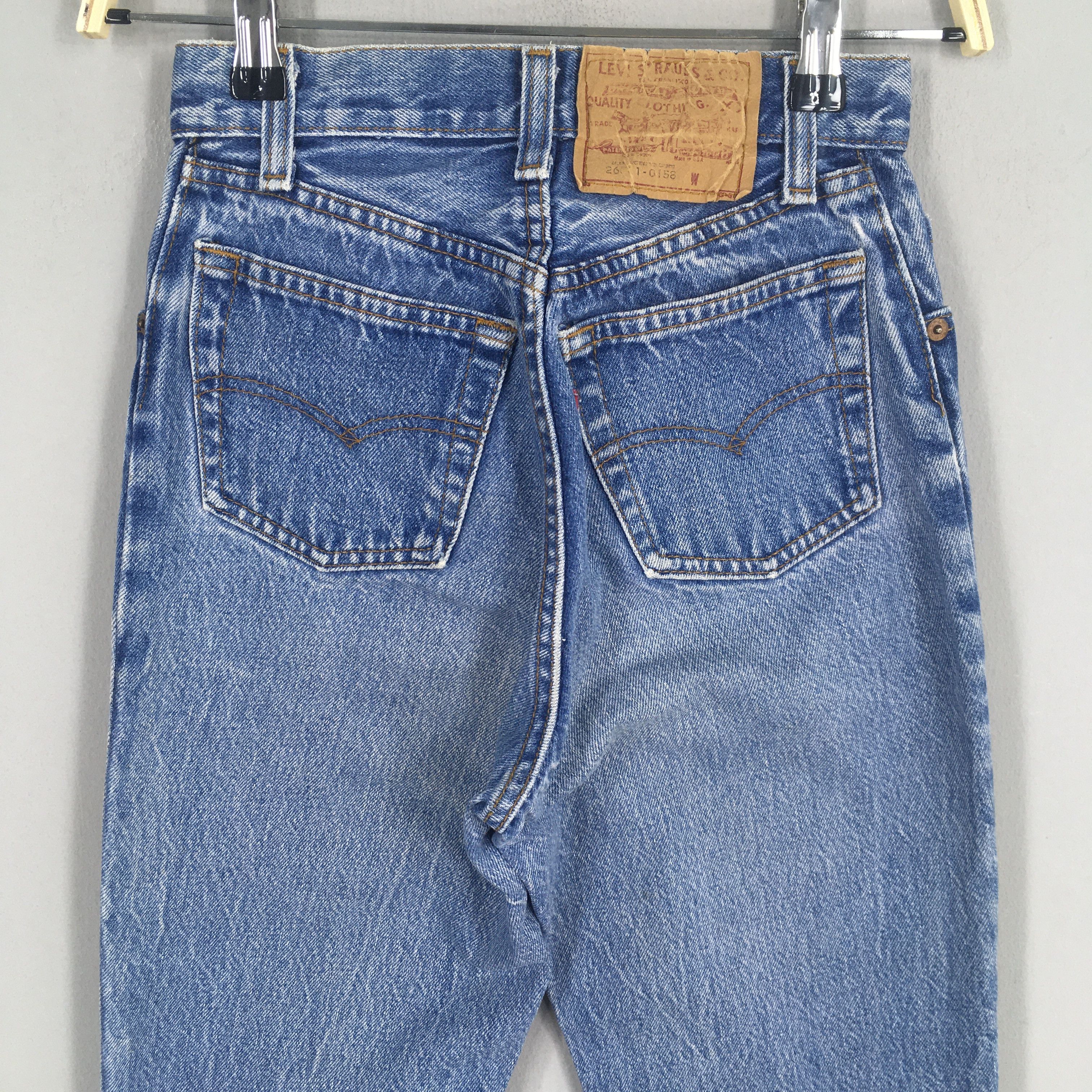 Levi's Size 22x31.5 Vintage 80s Levi's 501 Faded Blue Jeans S737 Size 22" - 11 Thumbnail