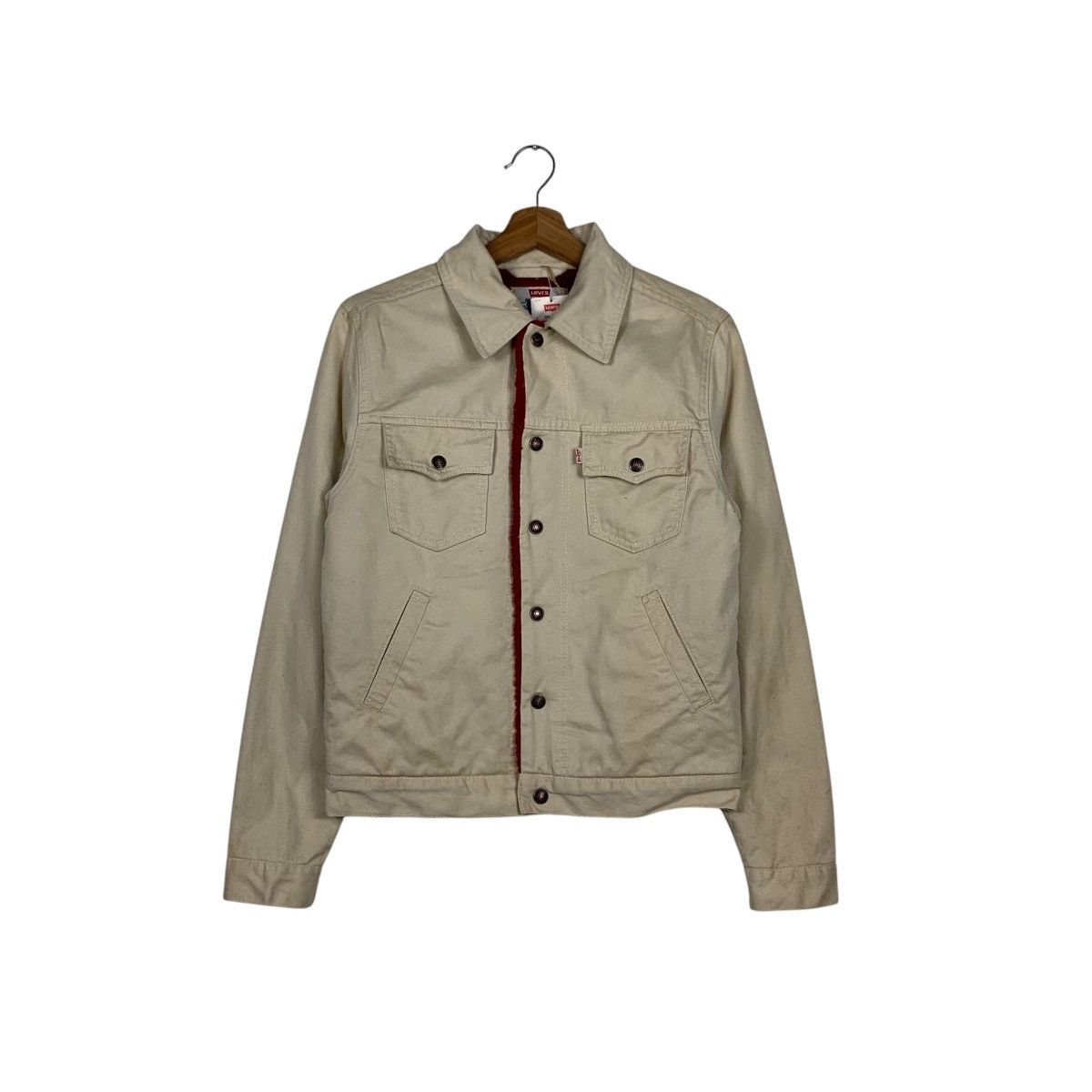 Levi's LEVIS Red Fleece Lined Beige Denim Jacket #1931-C84 Size M / US 6-8 / IT 42-44 - 1 Thumbnail
