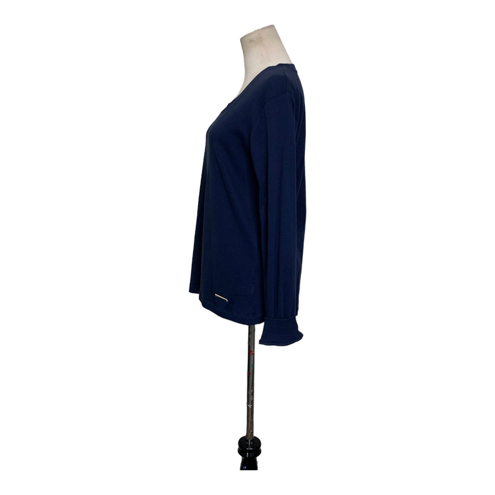 Jones New York Jones New York blue v neck pull over cotton top size large Size L / US 10 / IT 46 - 4 Thumbnail